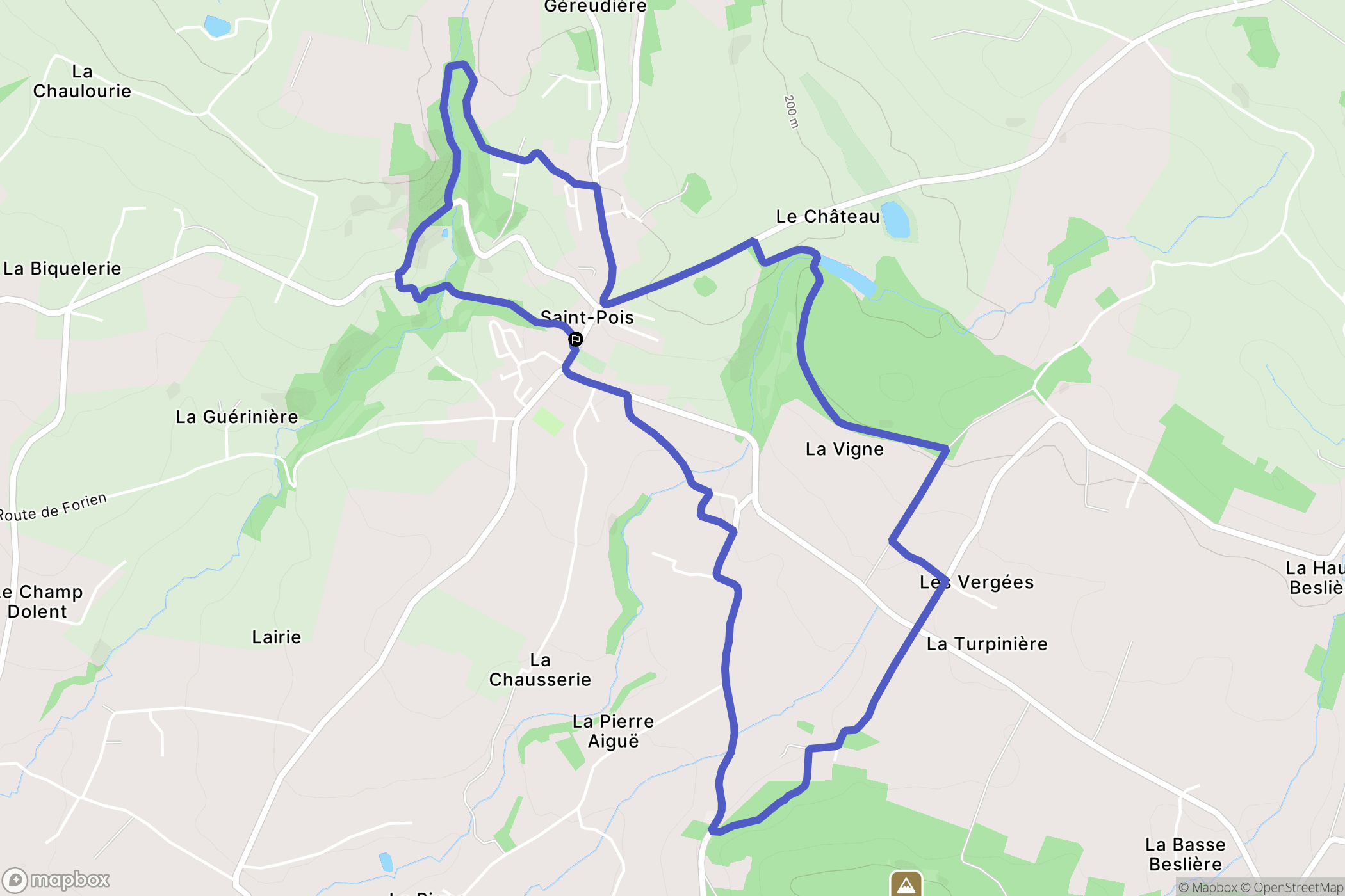 Saint-Pois : carte du parcours de randonnée - France