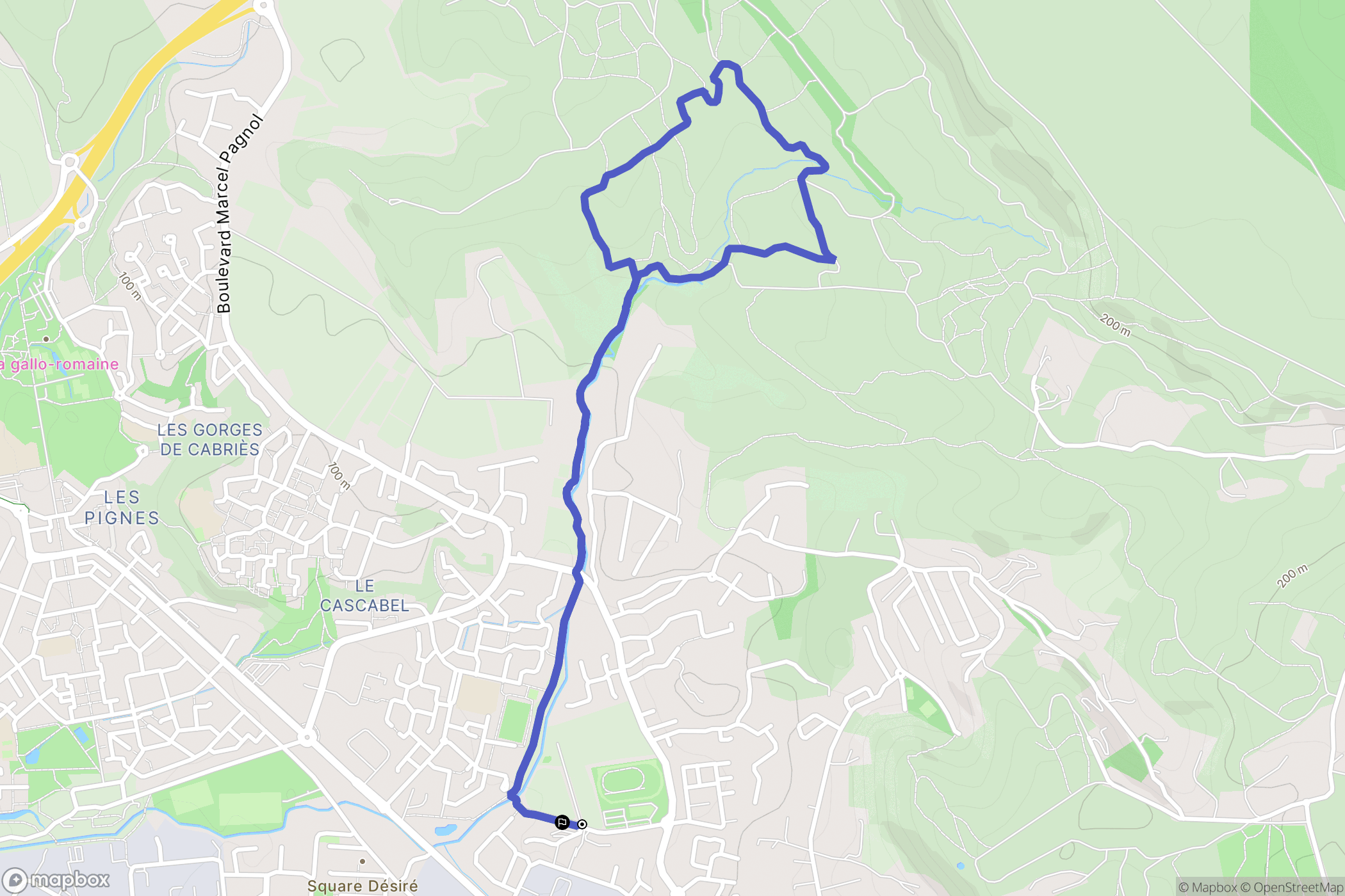Les Pennes-Mirabeau : carte du parcours de randonnée - France