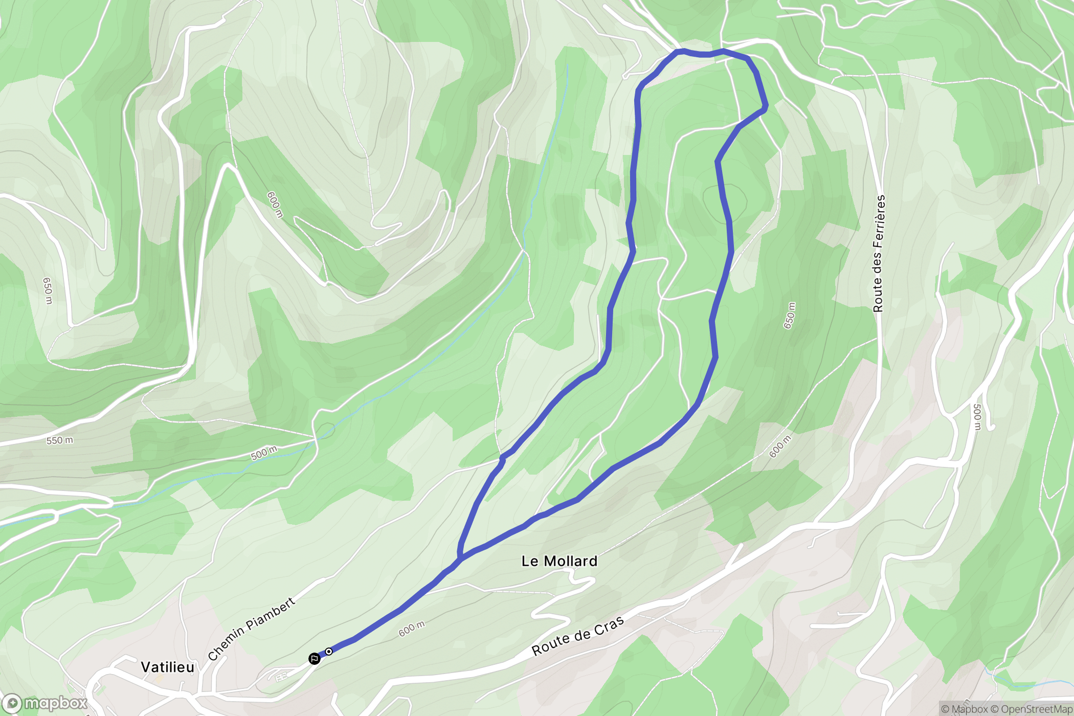 Vatilieu : carte du parcours de randonnée - France