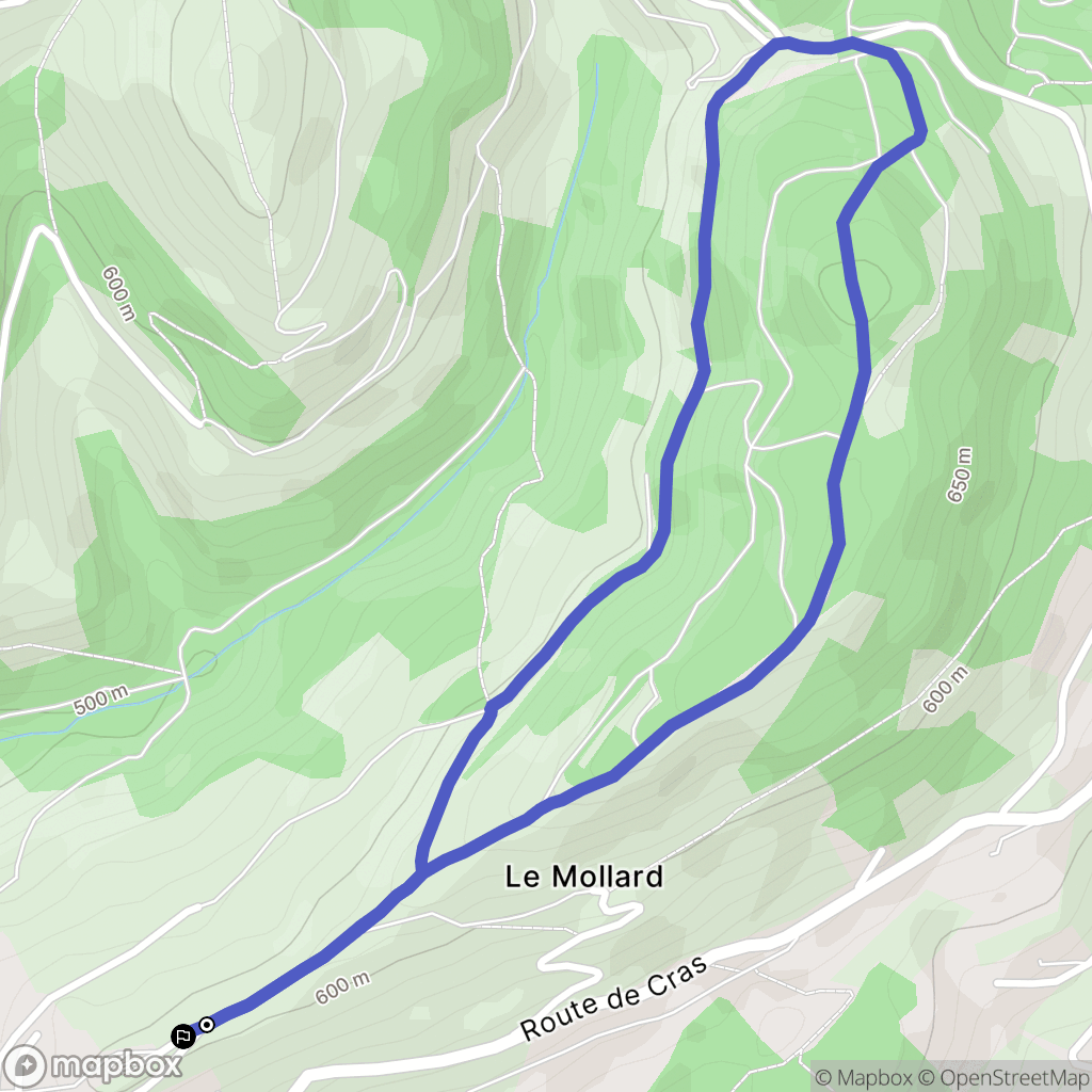 Vatilieu : carte du parcours de randonnée - France