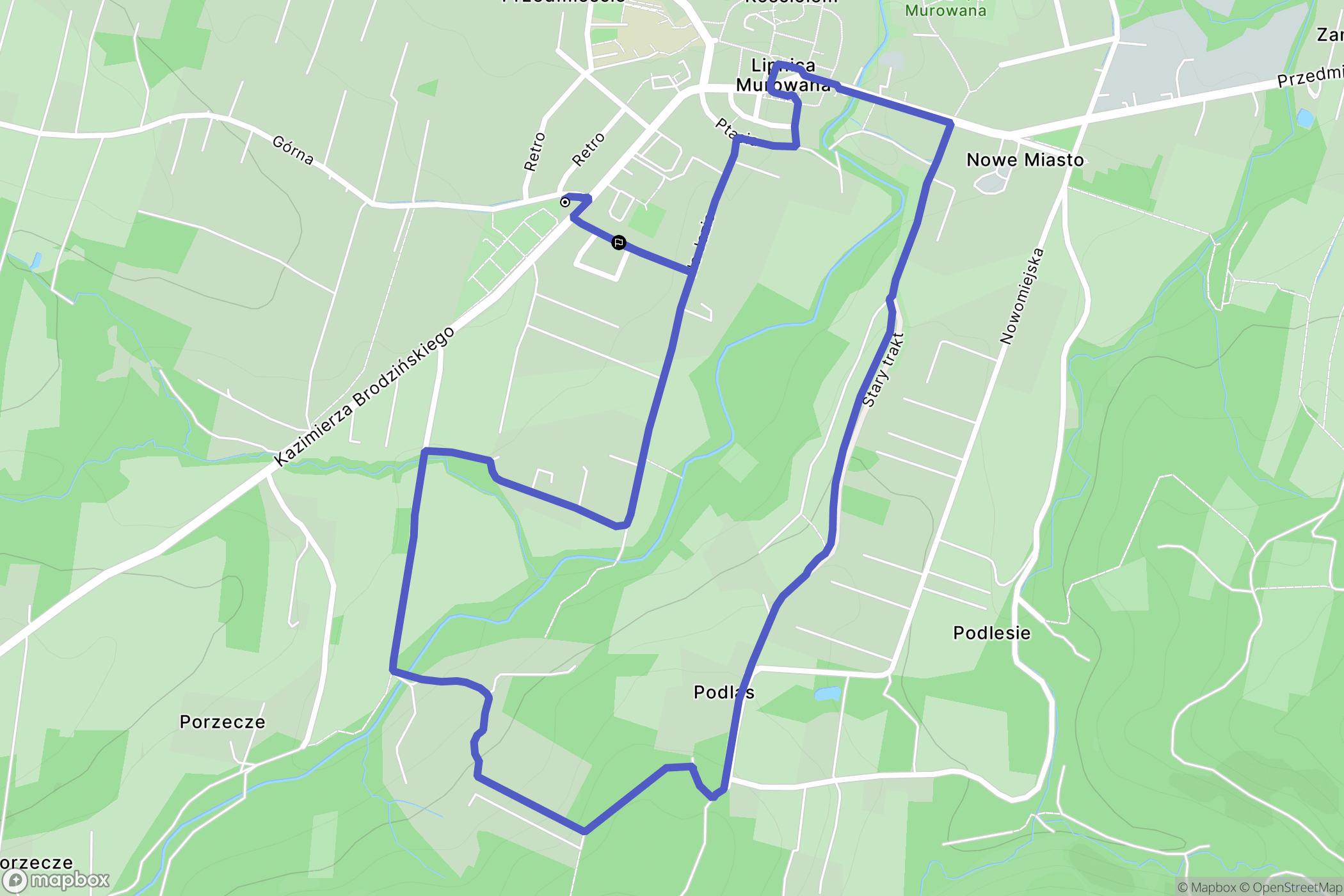 Lipnica Murowana: mapa trasy - Poland