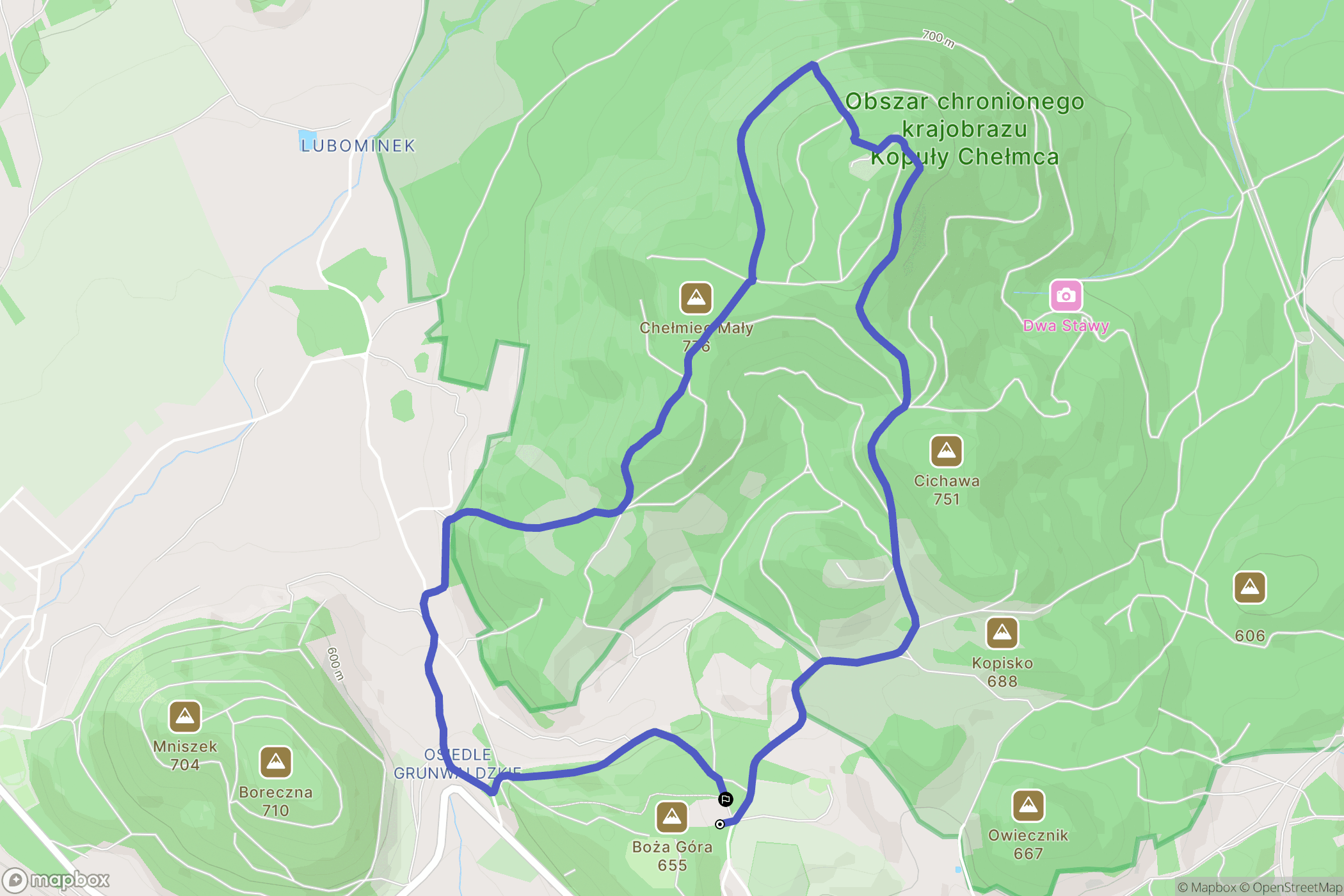 Boguszów-Gorce: mapa trasy - Poland