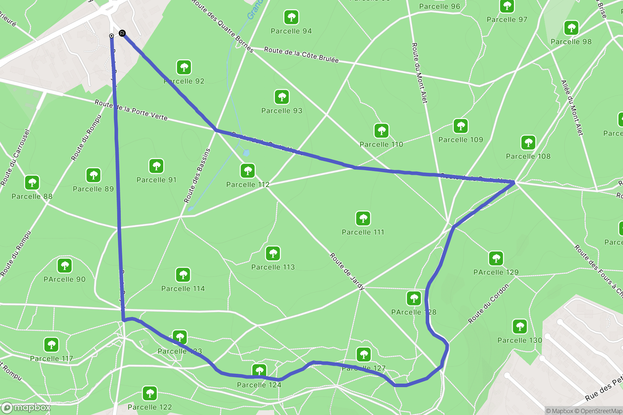 Ville-d'Avray : carte du parcours de randonnée - France