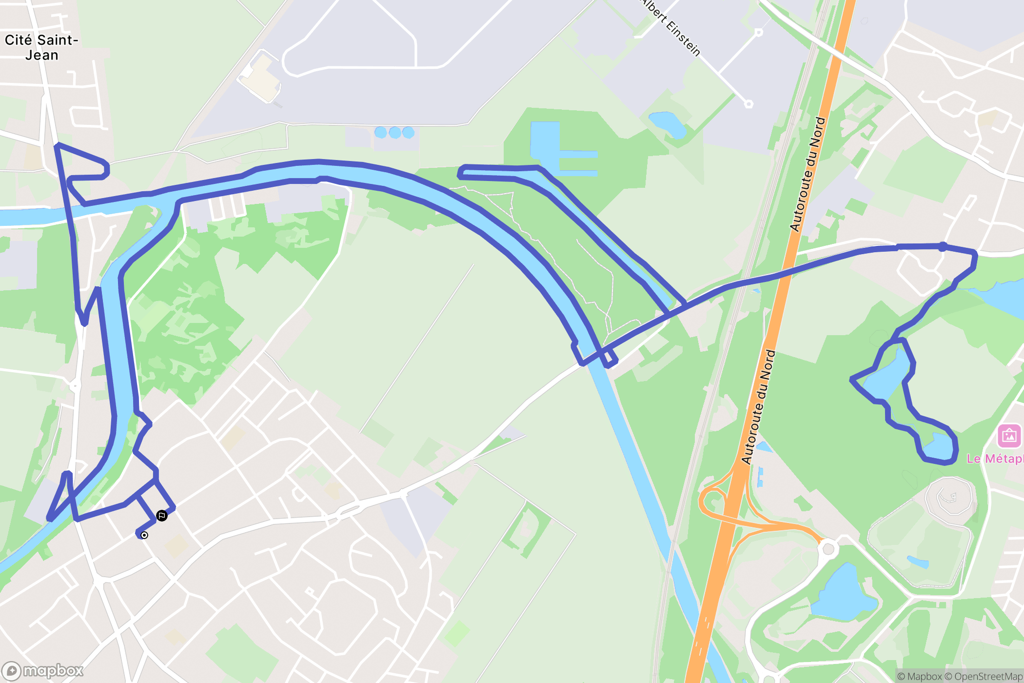 Courrières : carte du parcours de randonnée - France
