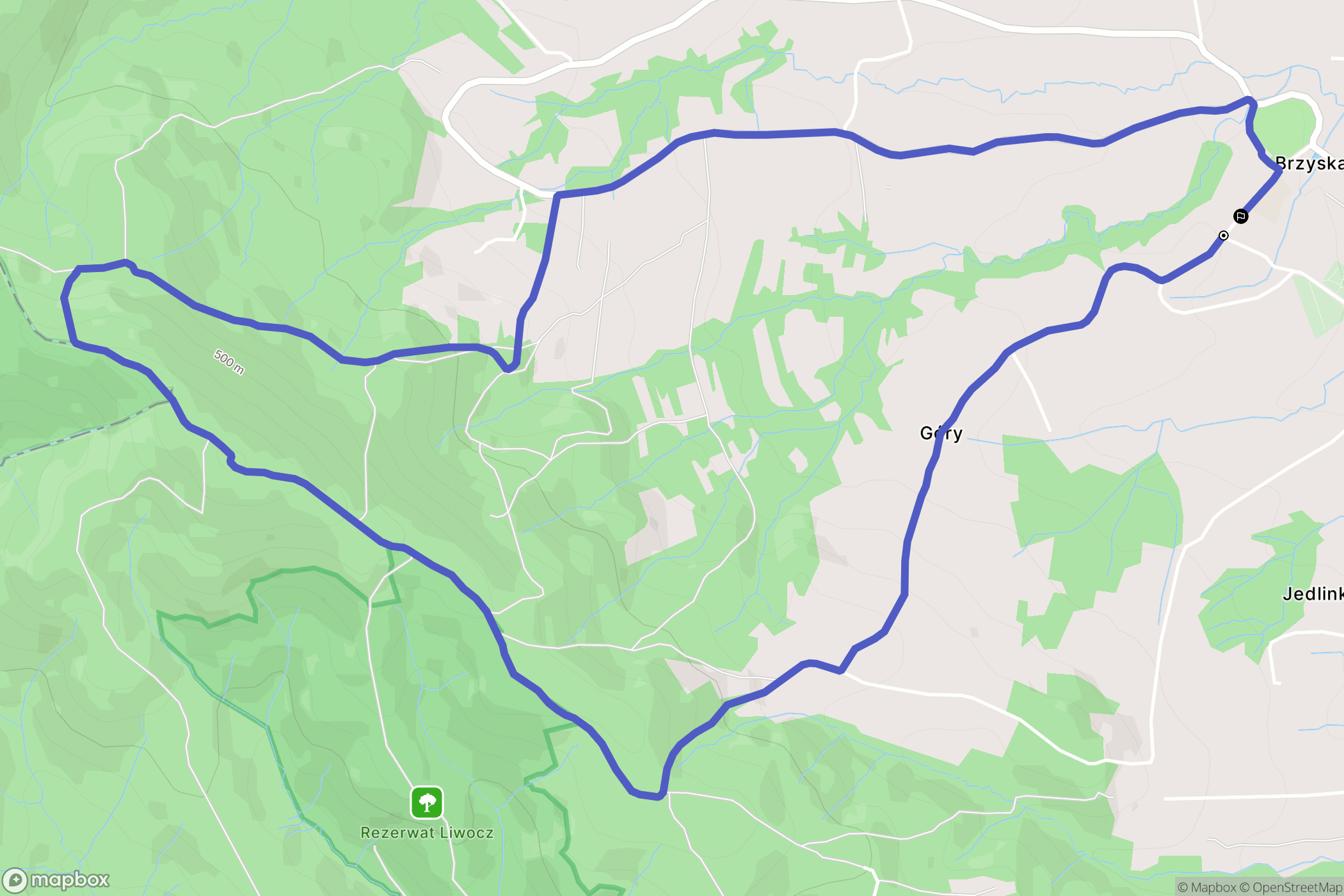 Brzyska: mapa trasy - Poland