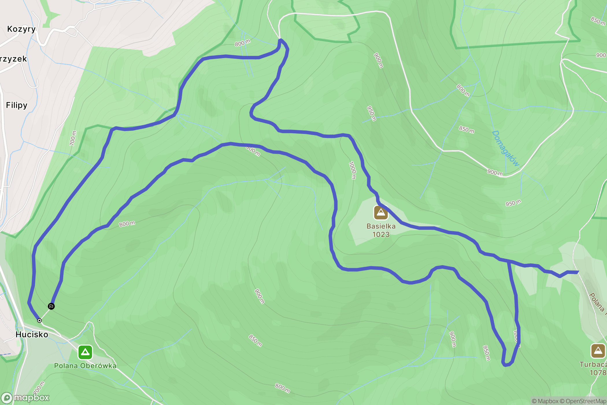 Poręba Wielka: mapa trasy - Poland