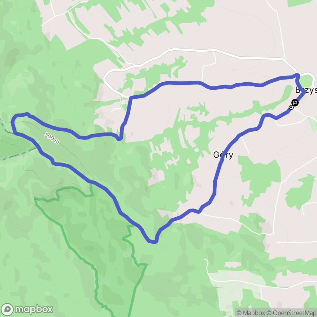 Brzyska: mapa trasy - Poland
