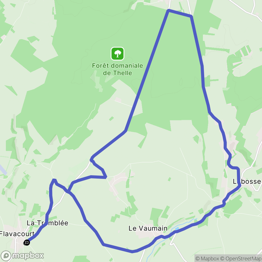 Flavacourt : carte du parcours de randonnée - France