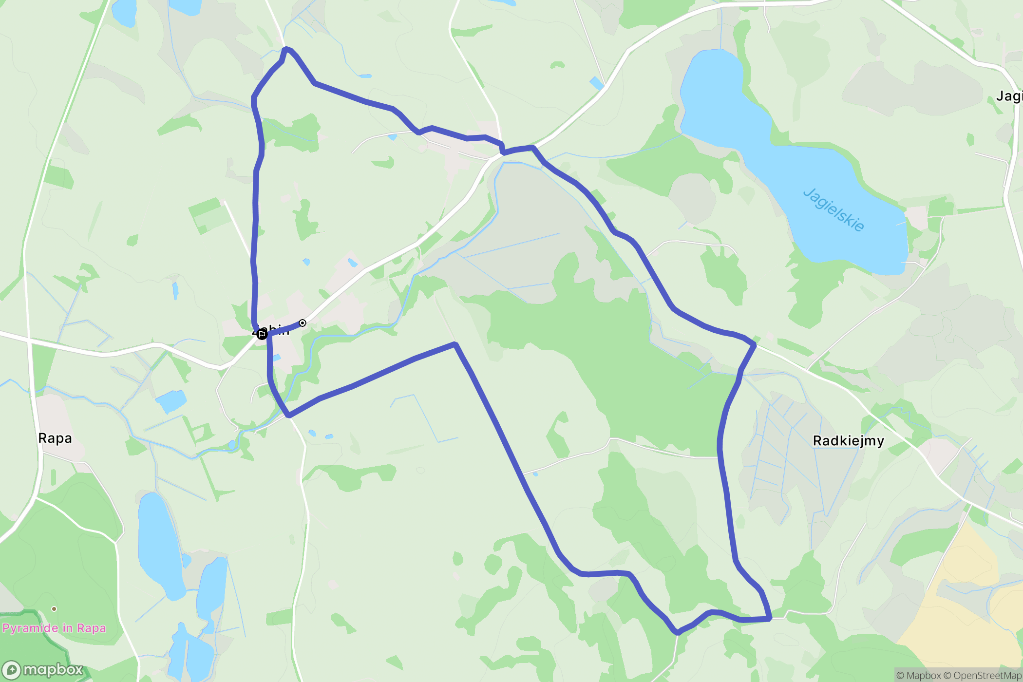 Żabin: mapa trasy - Poland