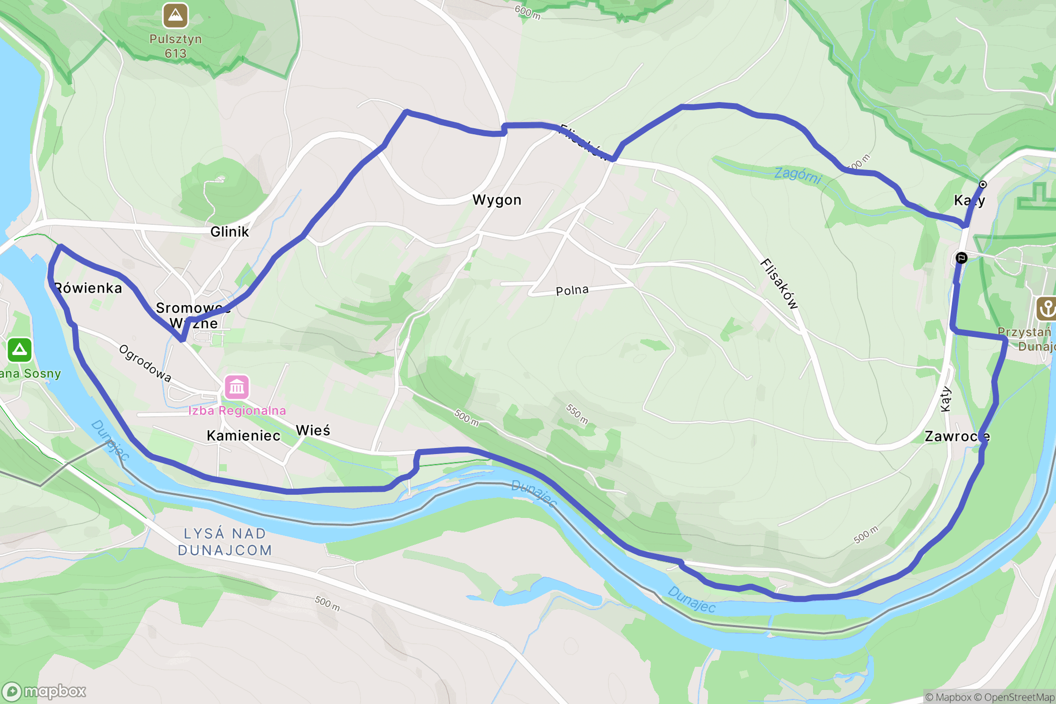 Sromowce Wyżne: mapa trasy - Poland