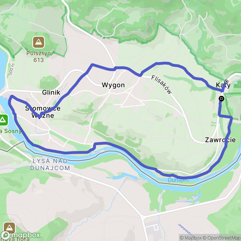 Sromowce Wyżne: mapa trasy - Poland