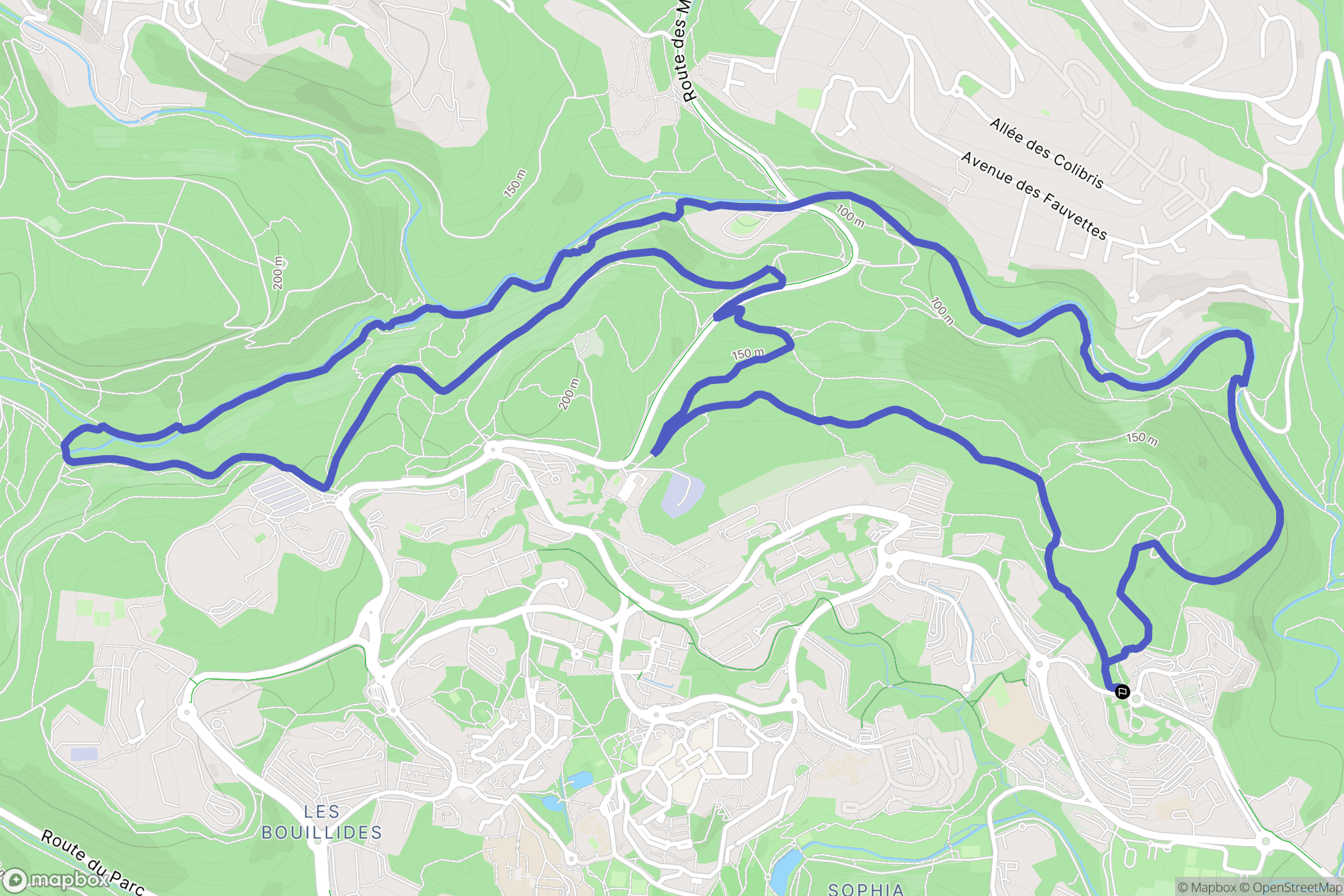 Biot : carte du parcours de randonnée - France