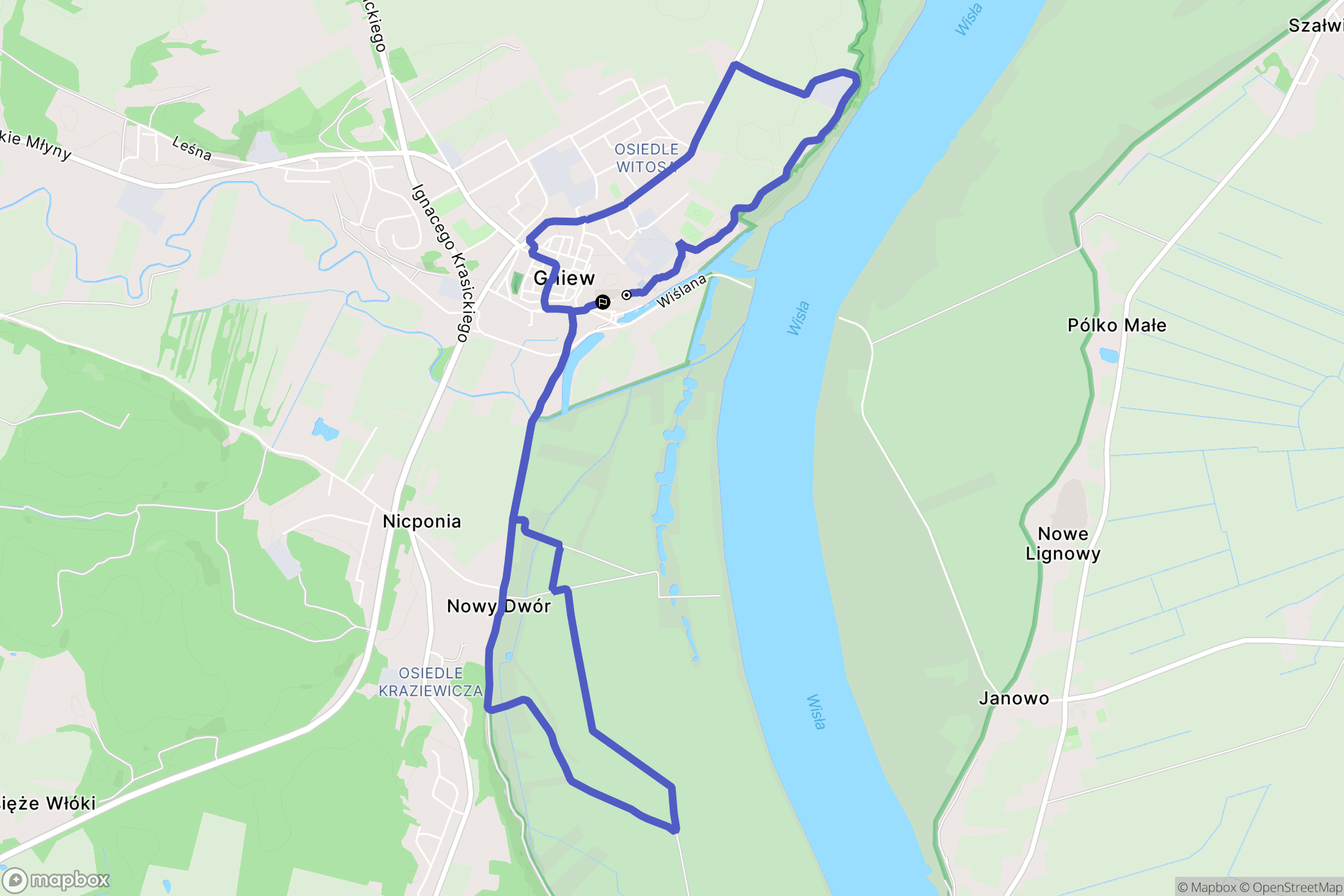 Gniew: mapa trasy - Poland