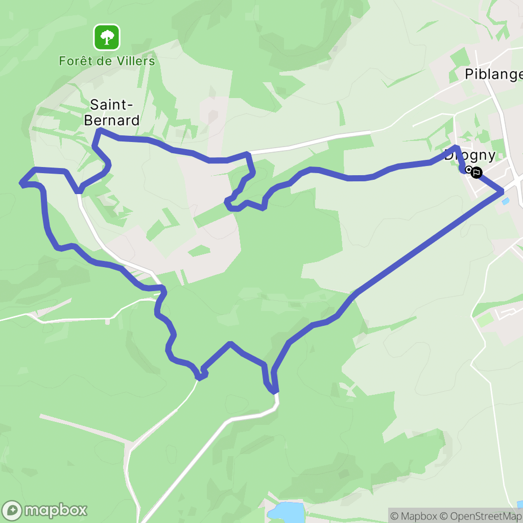 Piblange : carte du parcours de randonnée - France