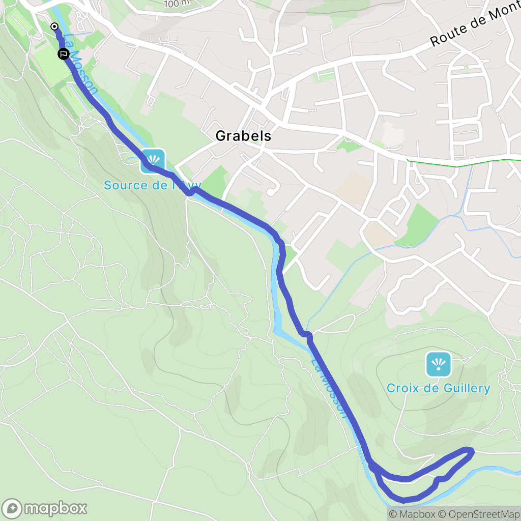 Grabels : carte du parcours de randonnée - France