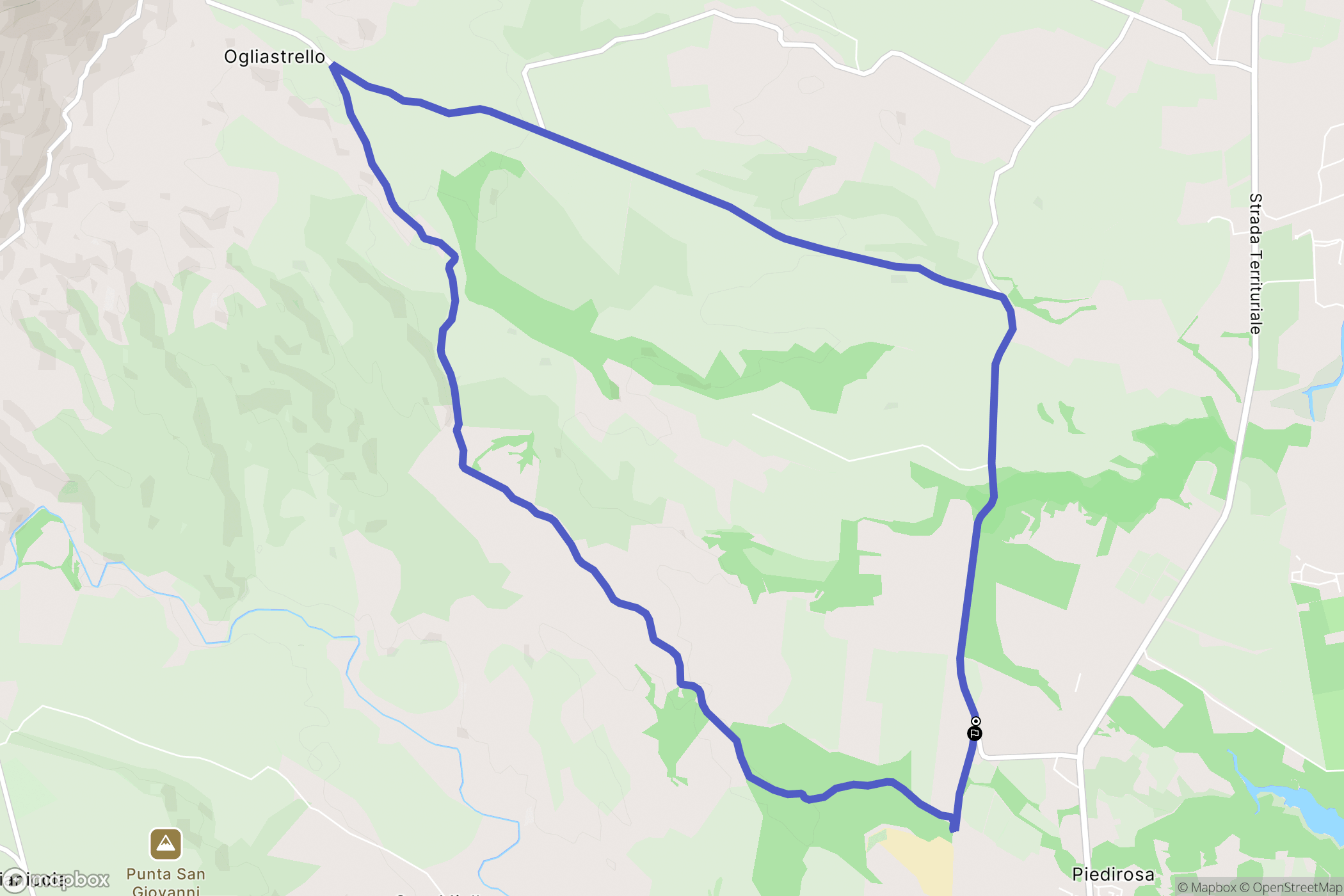 Linguizzetta : carte du parcours de randonnée - France