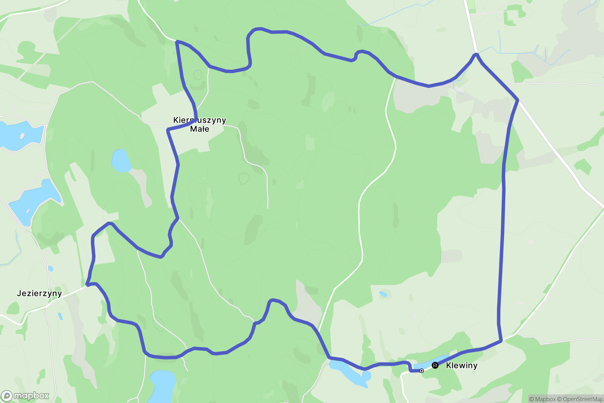 Klewiny: mapa trasy - Poland