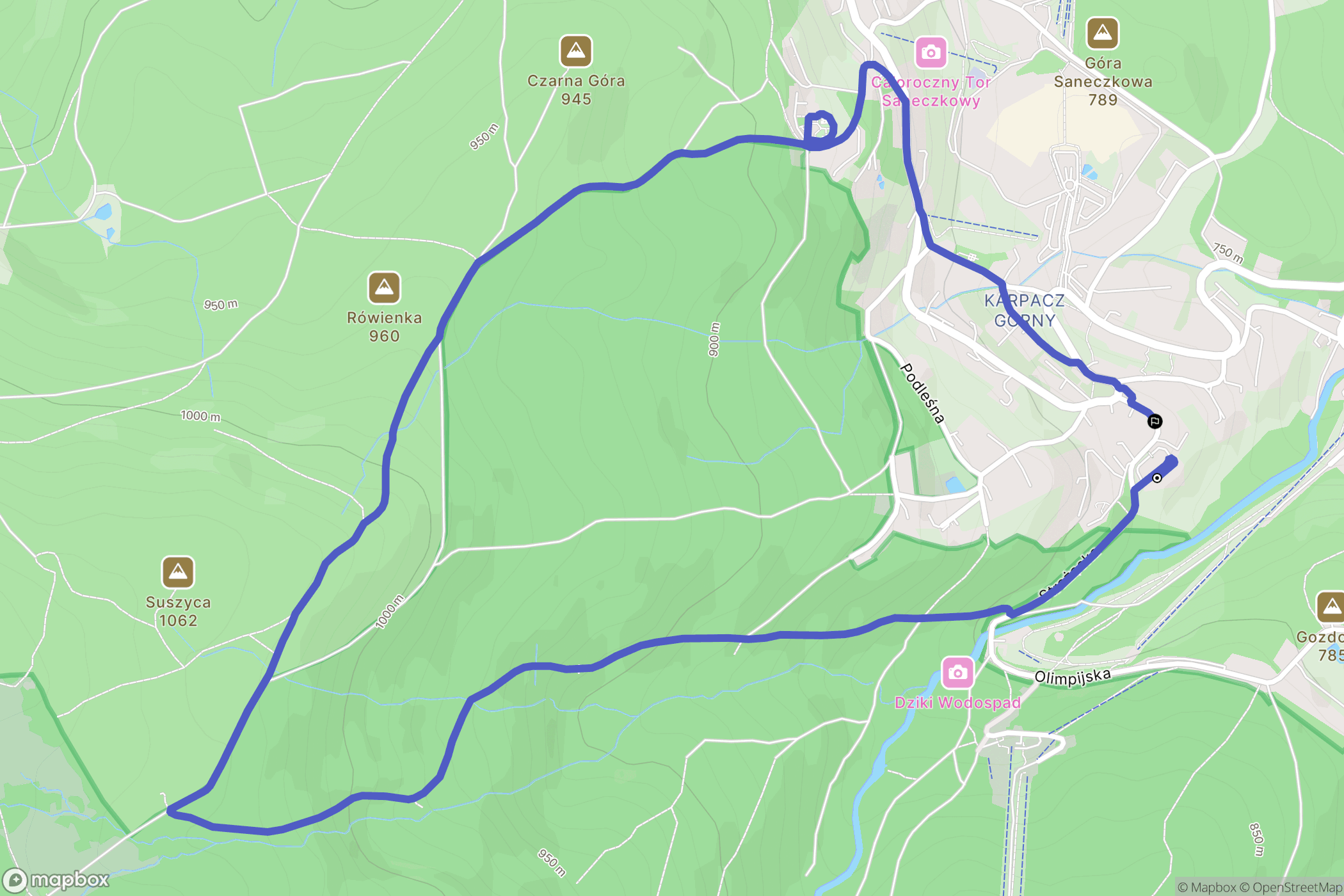 Karpacz: mapa trasy - Poland