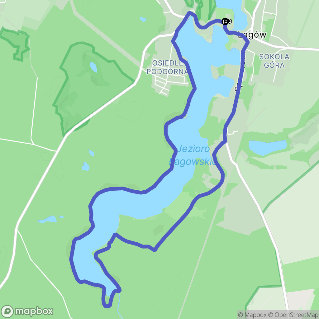 Łagów: mapa trasy - Poland
