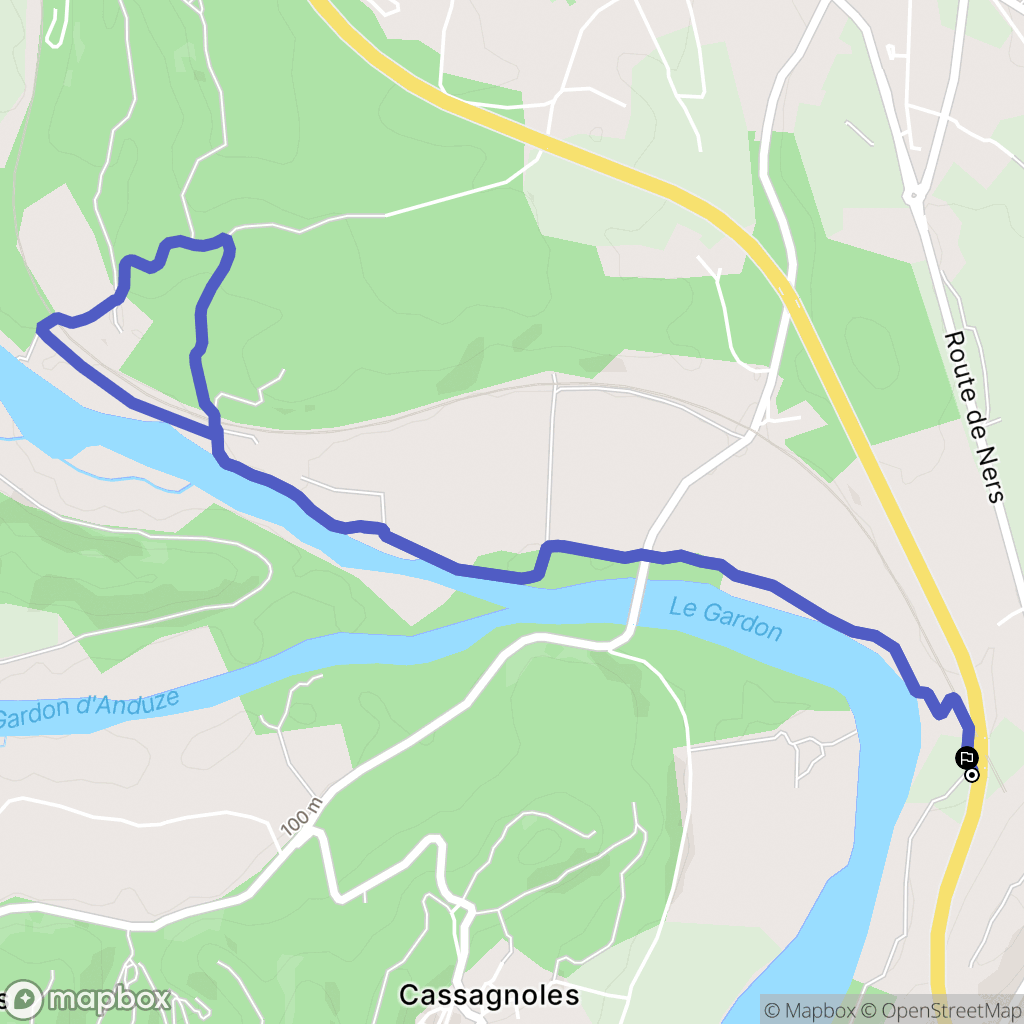Ners : carte du parcours de randonnée - France