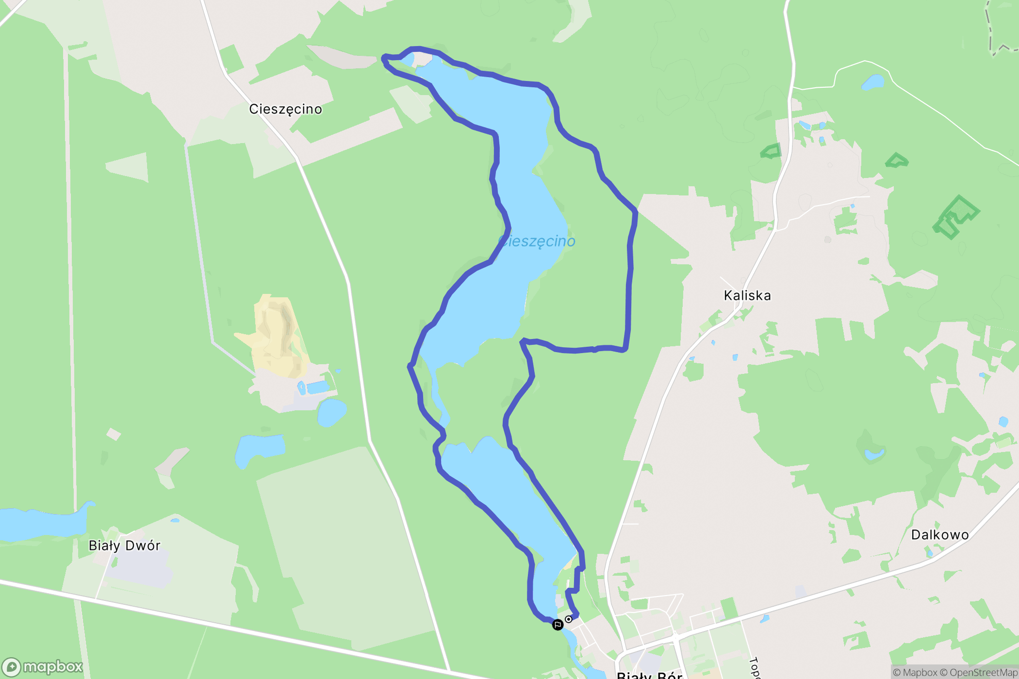 Biały Bór: mapa trasy - Poland