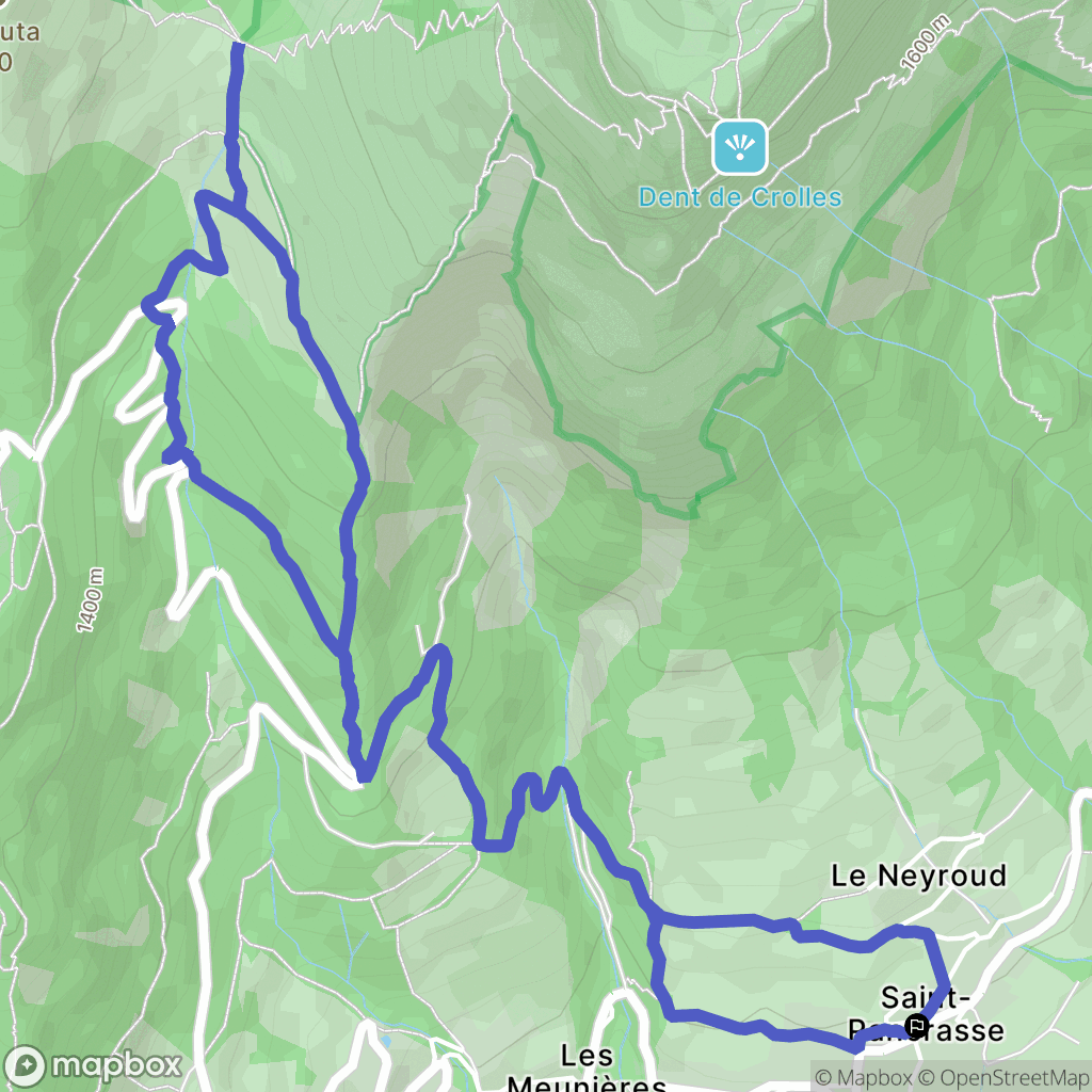 Plateau-des-Petites-Roches : carte du parcours de randonnée - France