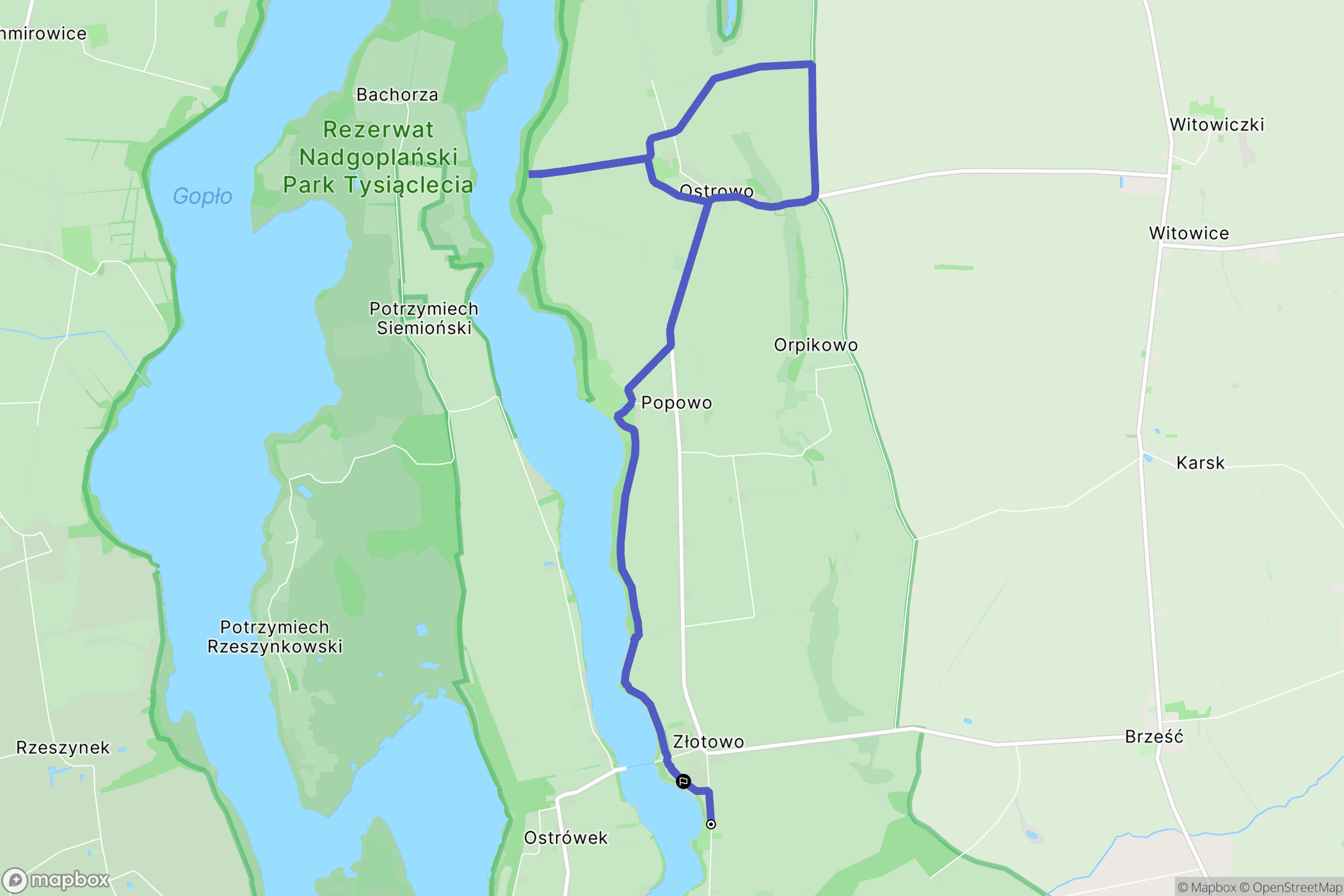 Mietlica: mapa trasy - Poland