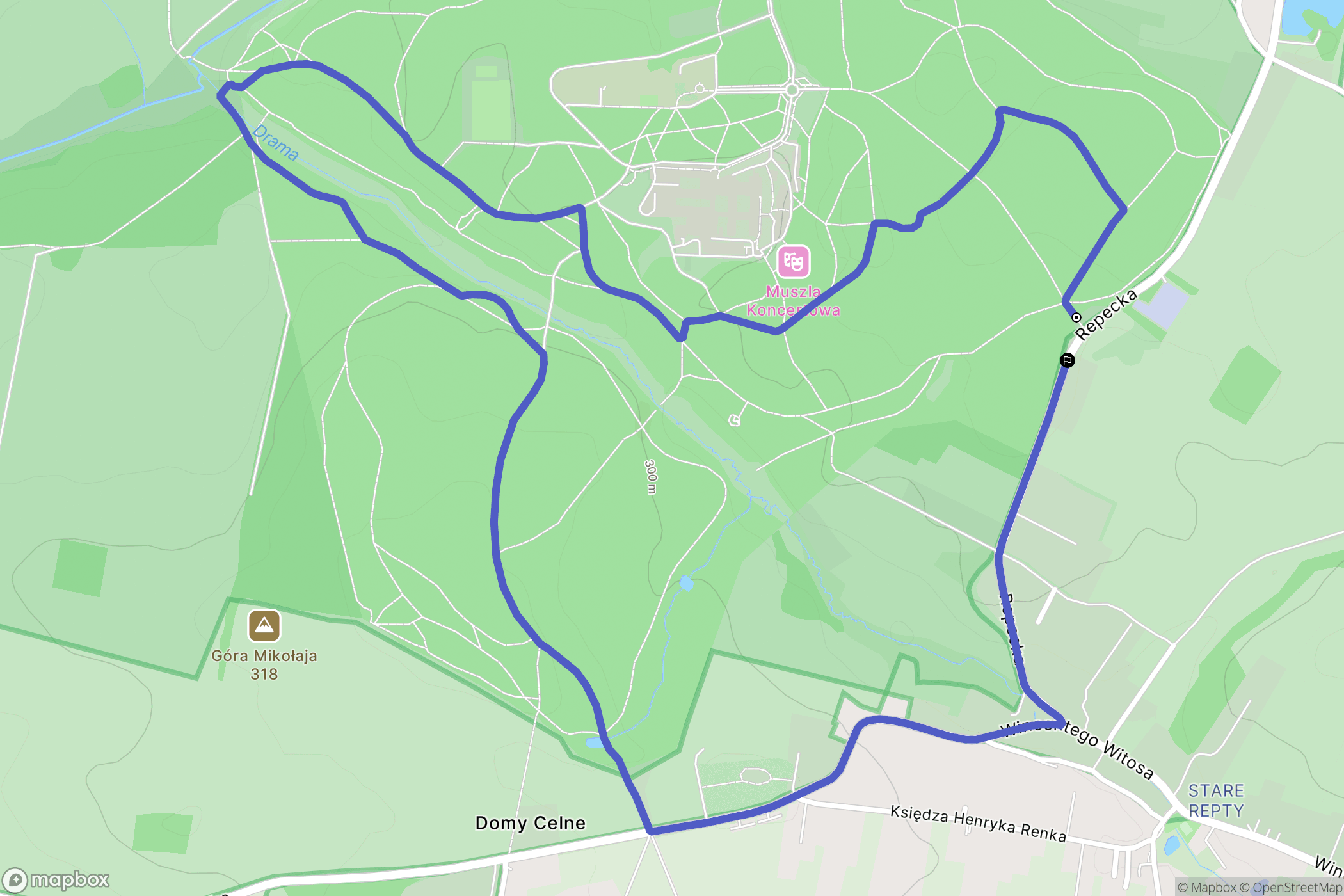 Tarnowskie Góry: mapa trasy - Poland