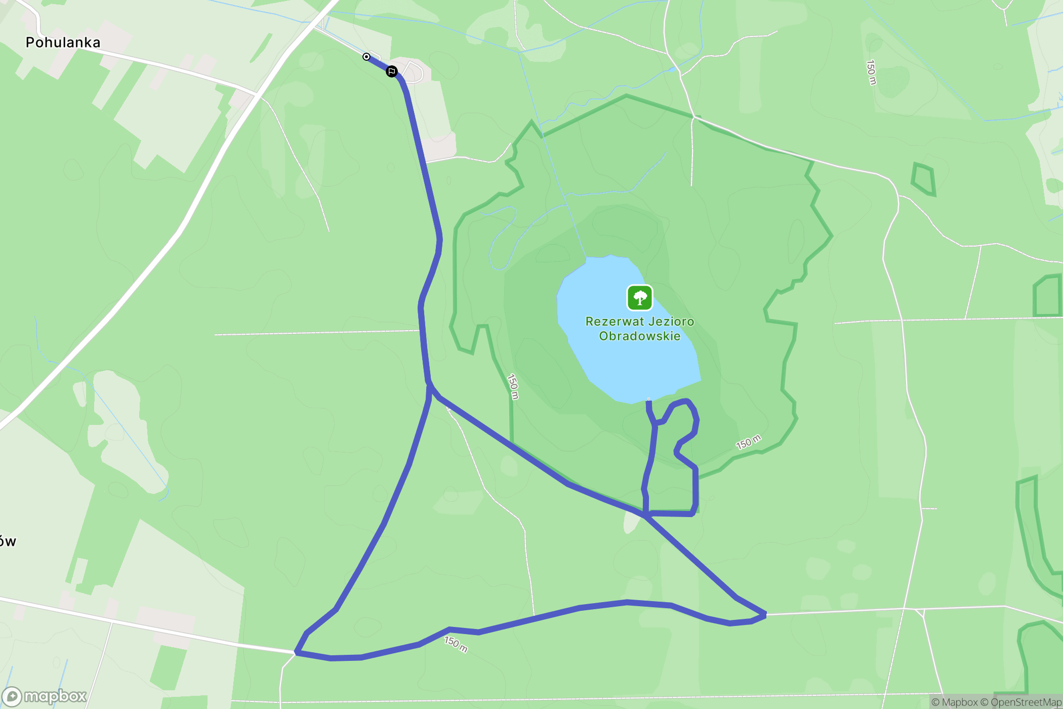 Pohulanka: mapa trasy - Poland