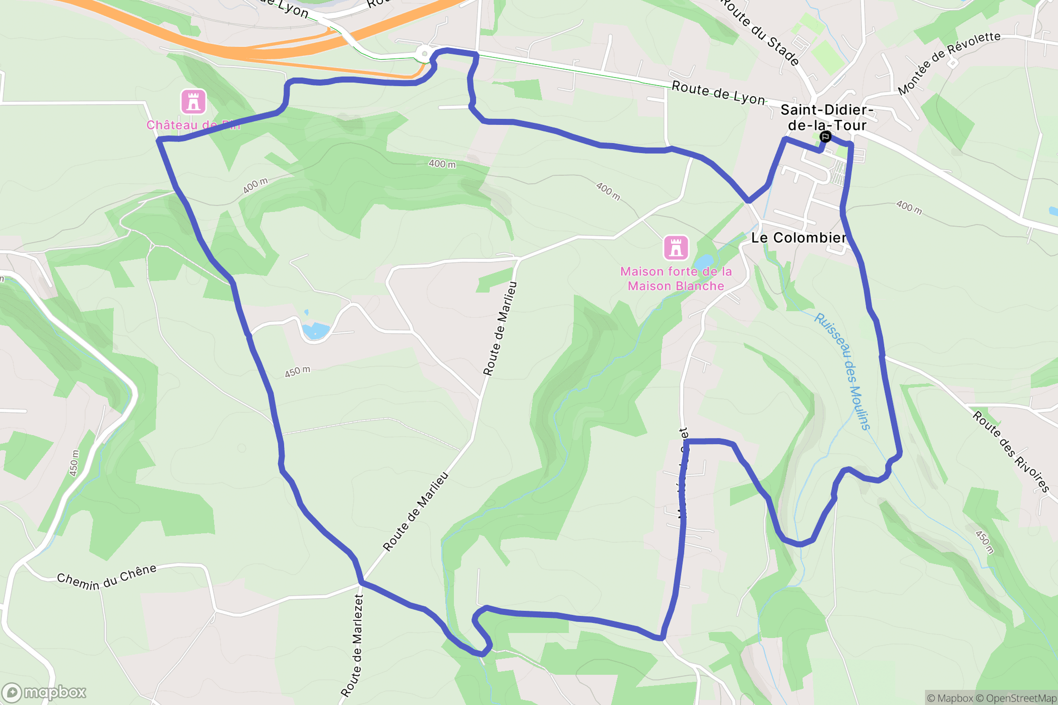 Saint-Didier-de-la-Tour : carte du parcours de randonnée - France