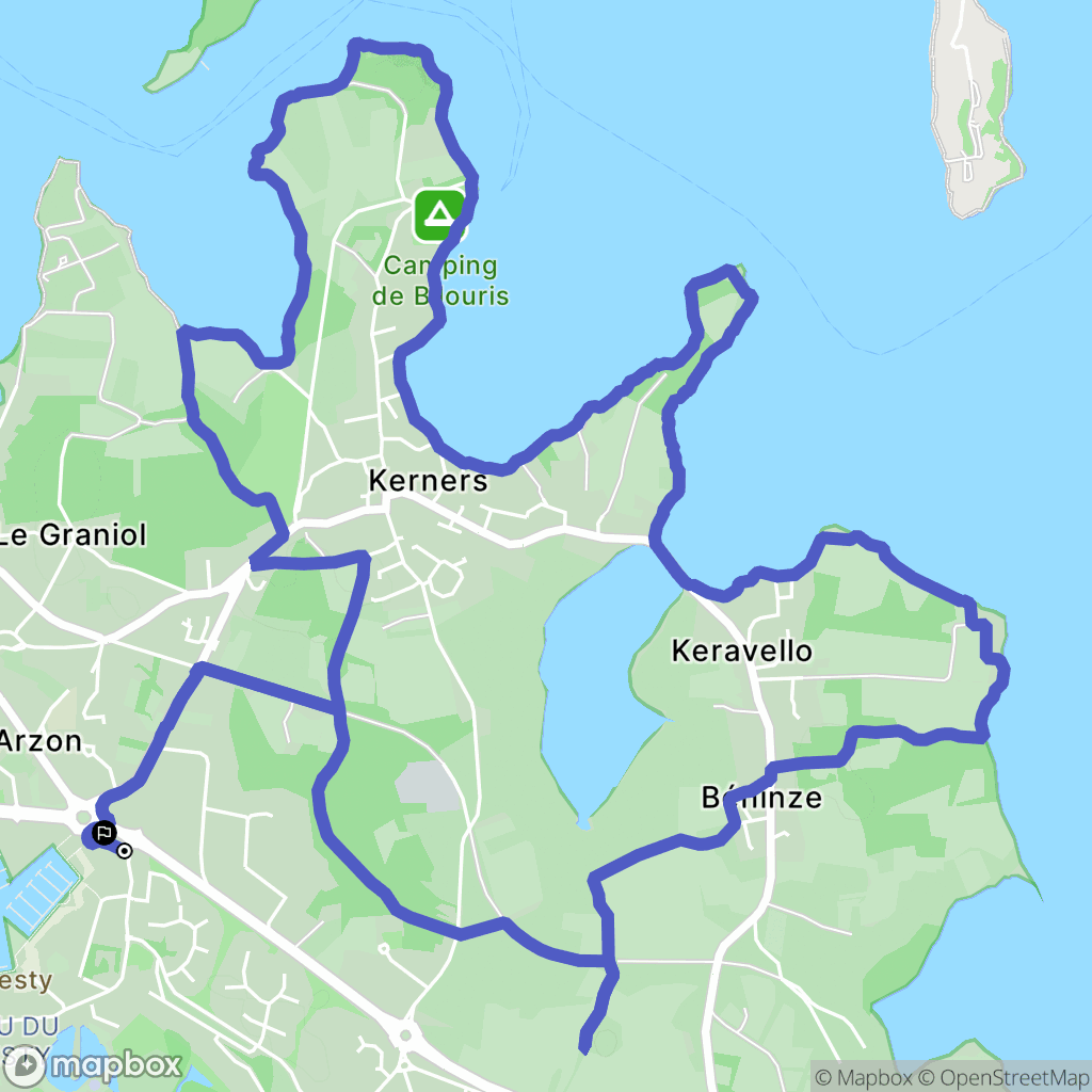 Arzon : carte du parcours de randonnée - France