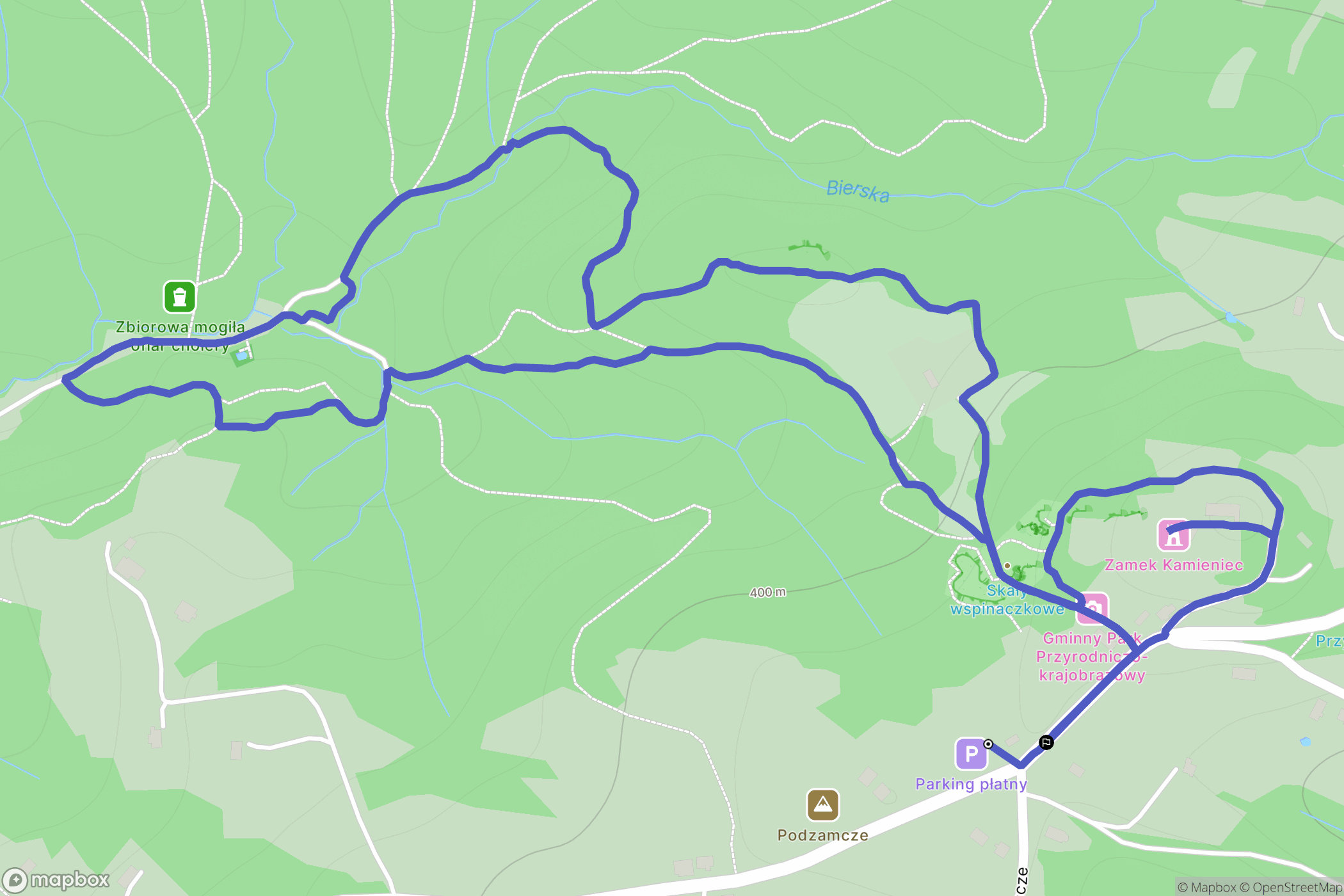Odrzykoń: mapa trasy - Poland