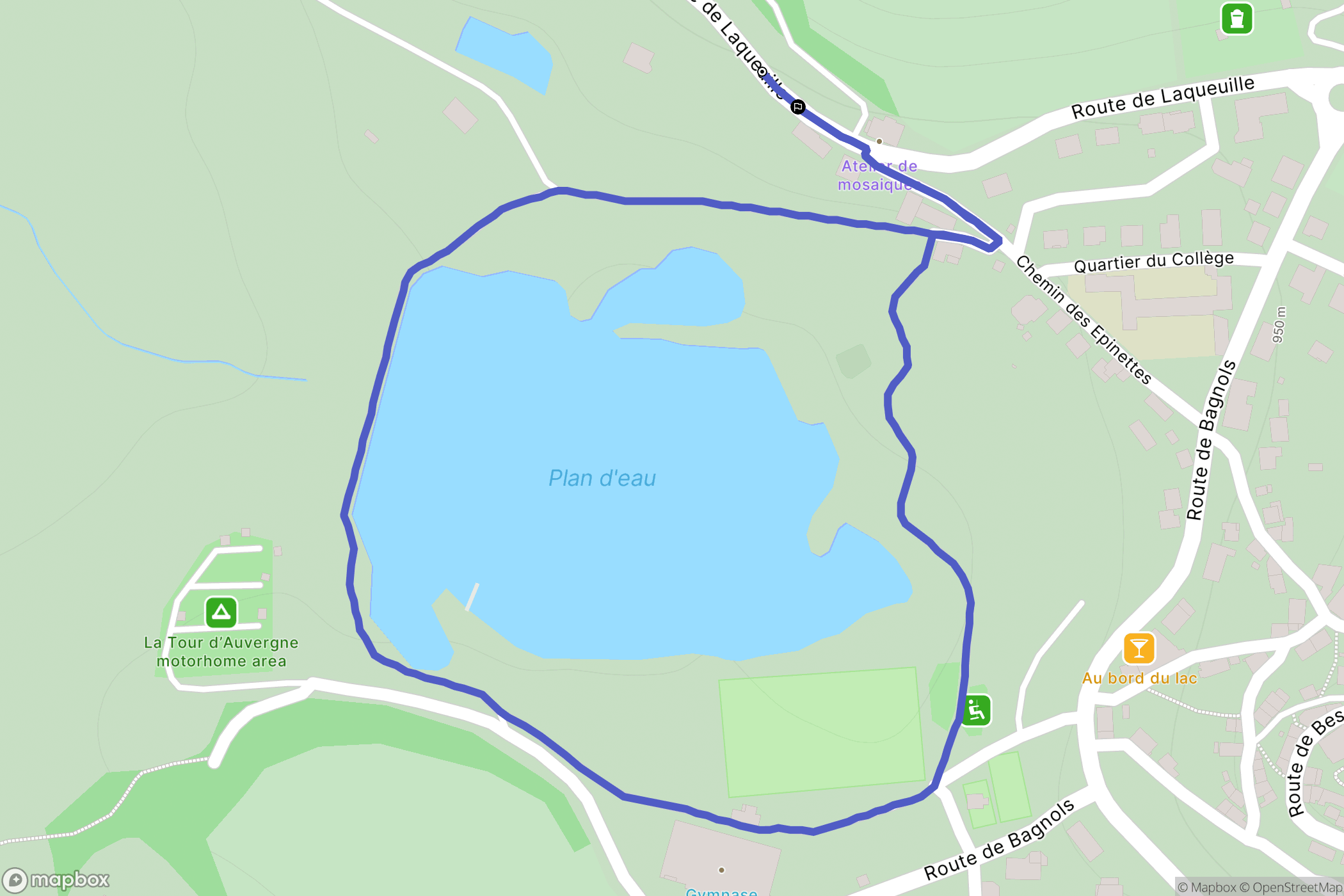 La Tour-d'Auvergne : carte du parcours de randonnée - France