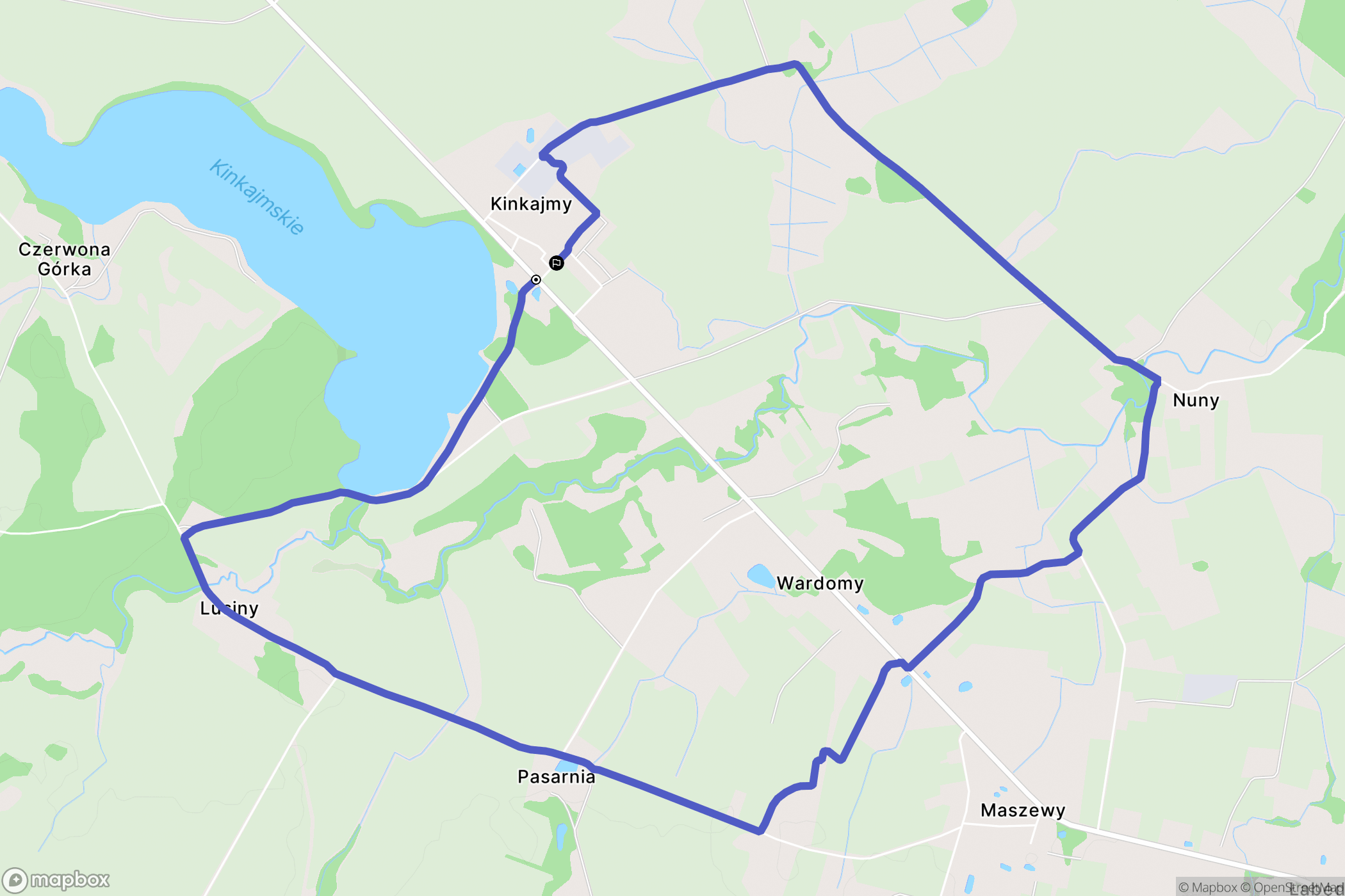 Kinkajmy: mapa trasy - Poland