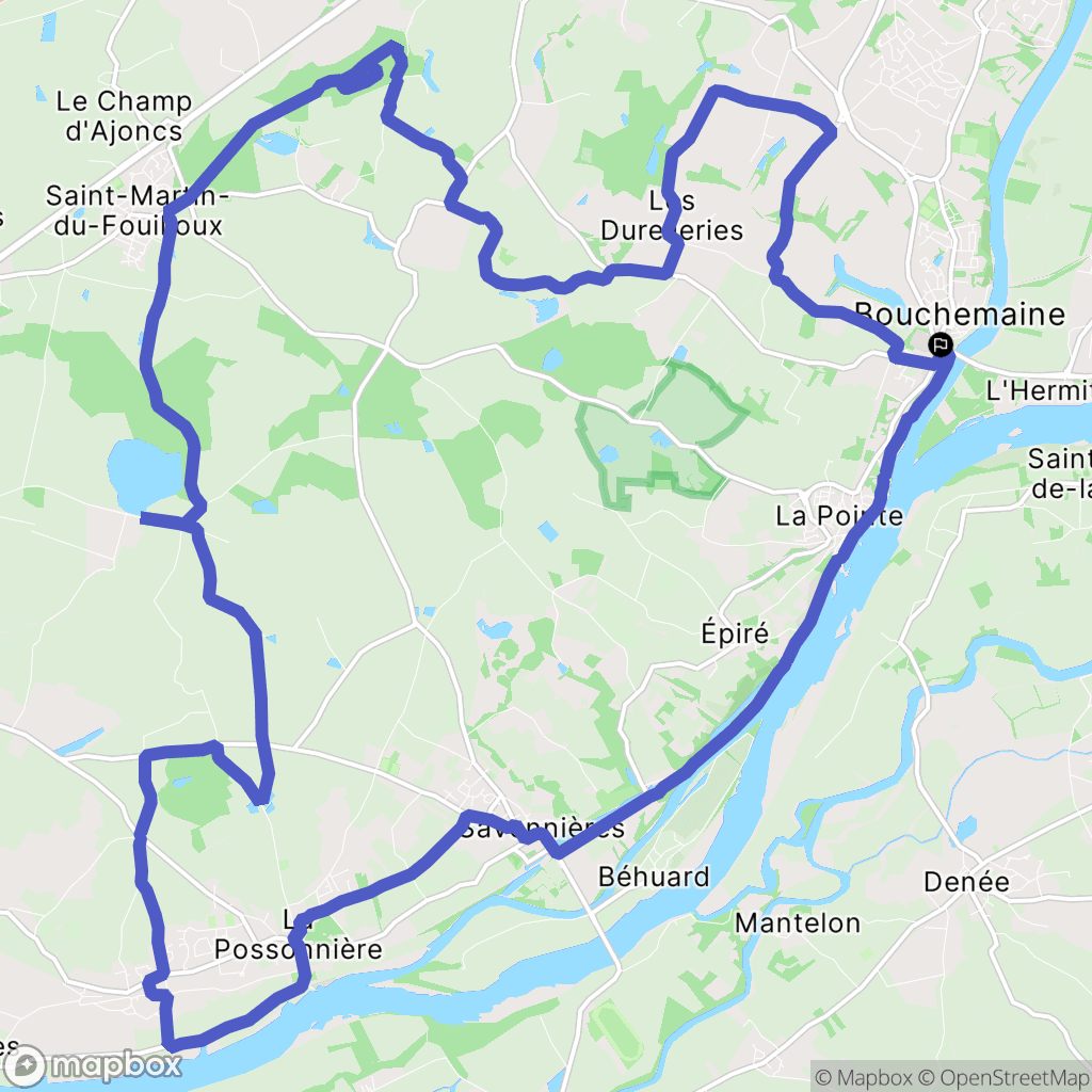 Bouchemaine : carte du parcours de randonnée - France