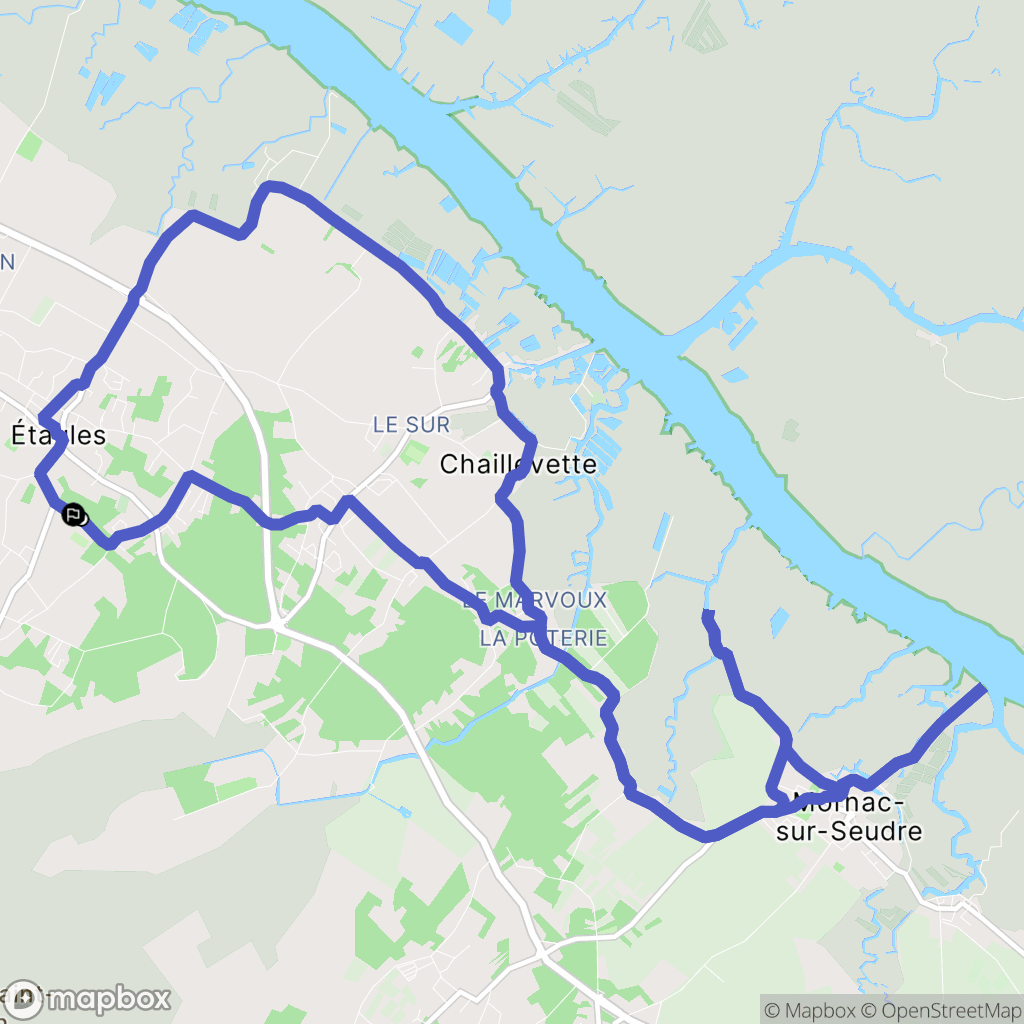 Étaules : carte du parcours de randonnée - France