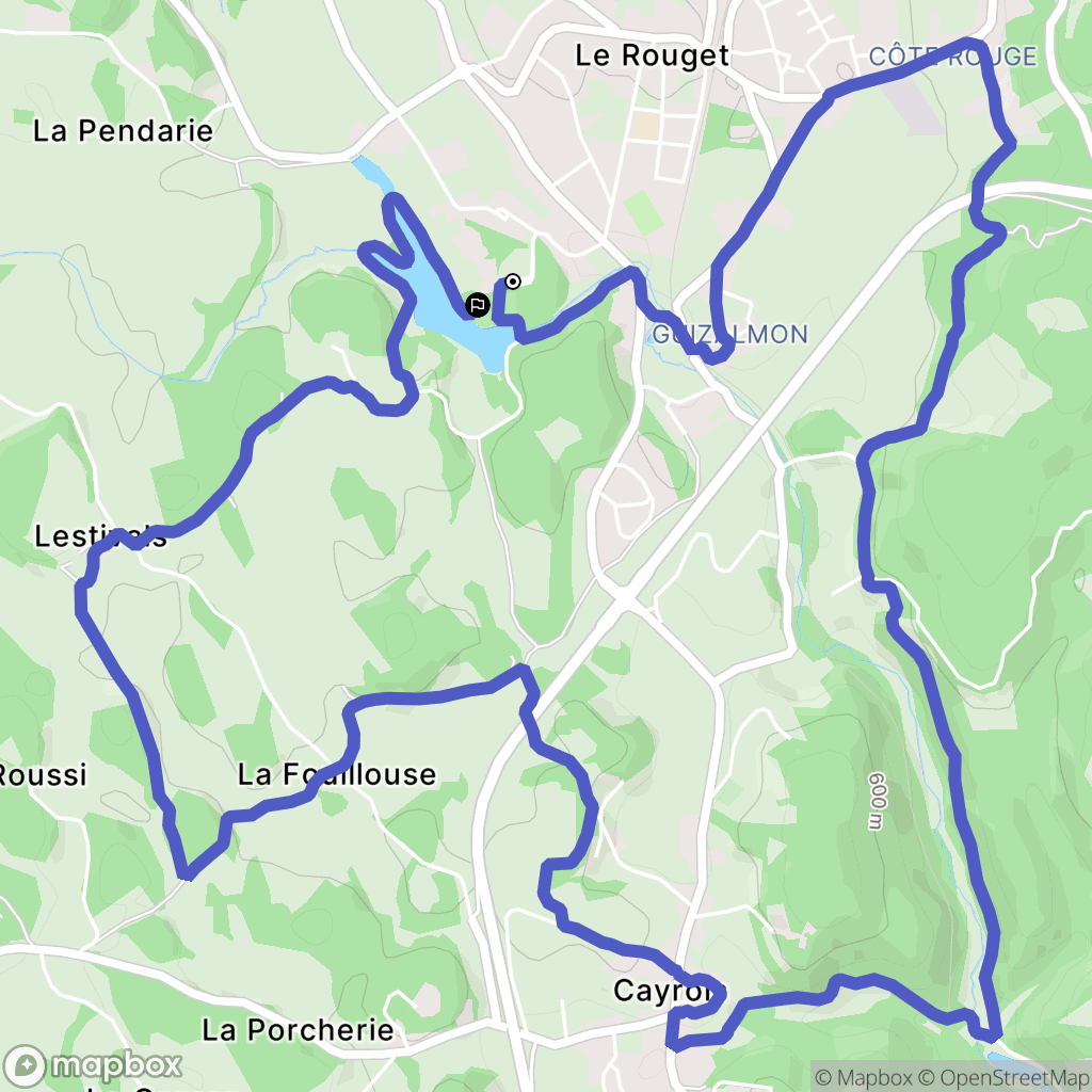 Le Rouget-Pers : carte du parcours de randonnée - France
