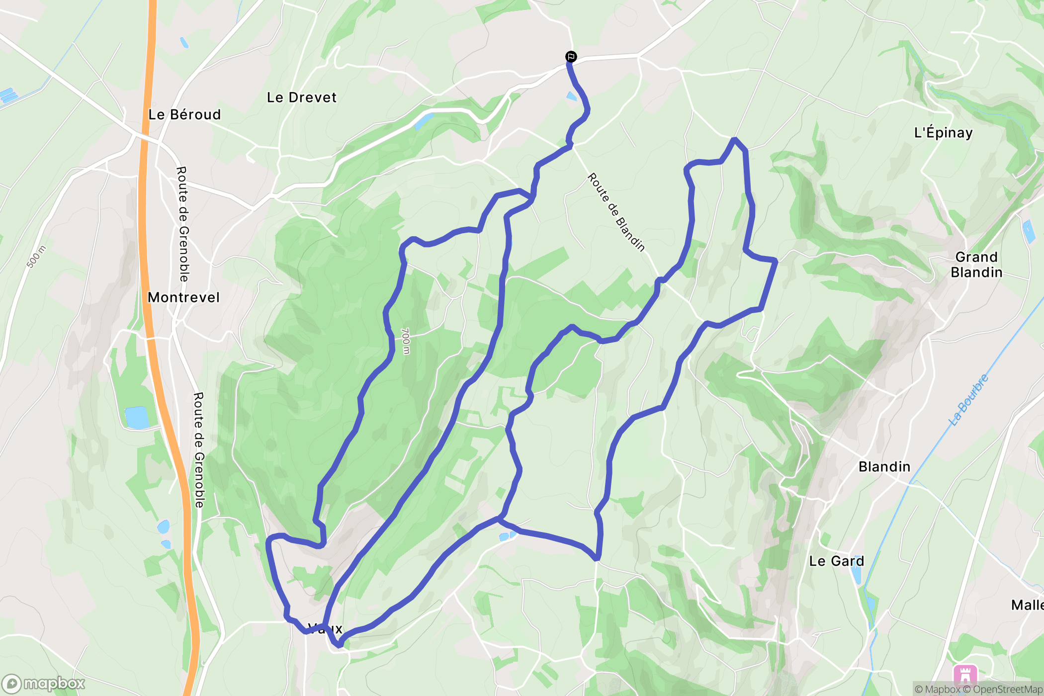 Doissin : carte du parcours de randonnée - France