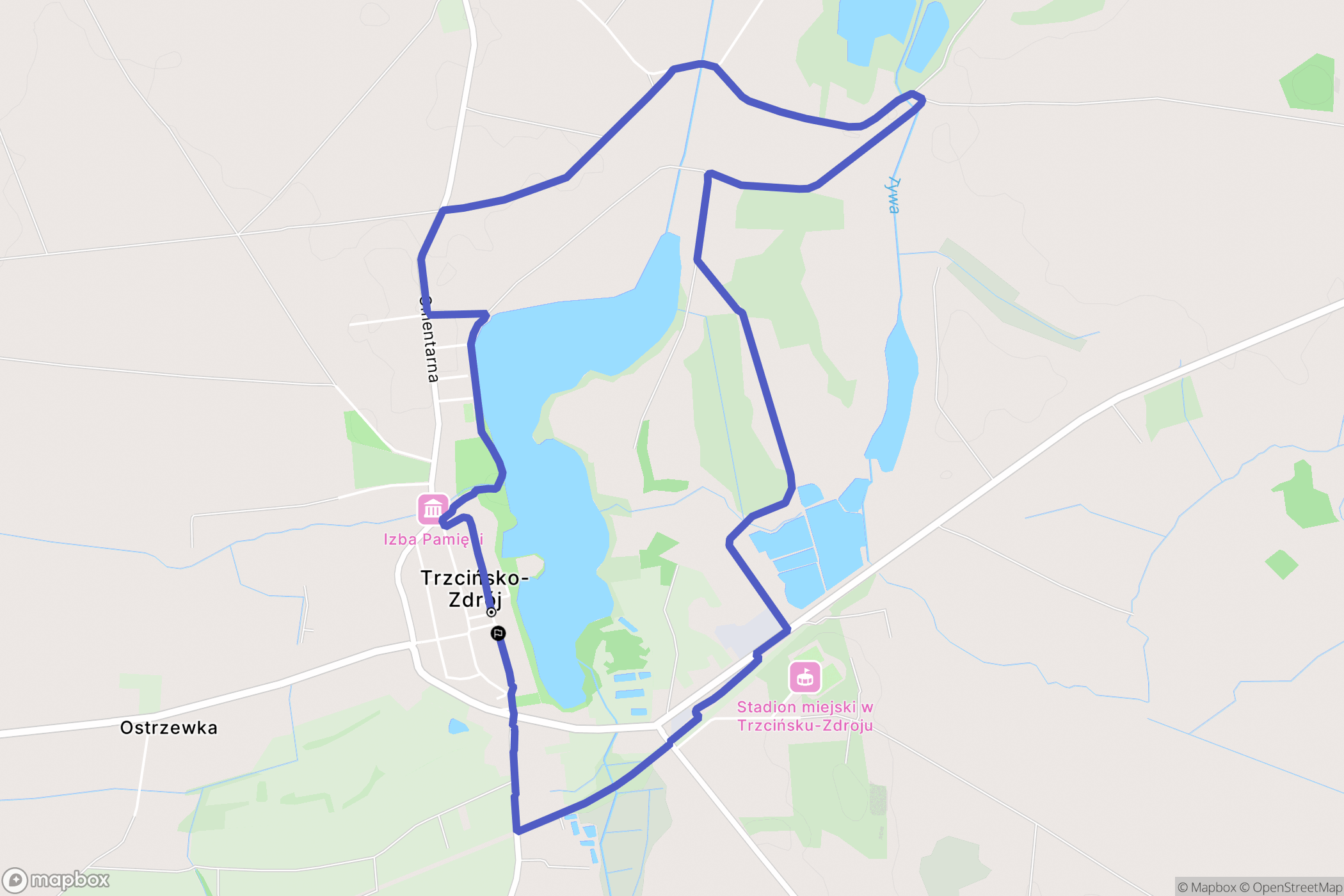 Trzcińsko-Zdrój: mapa trasy - Poland