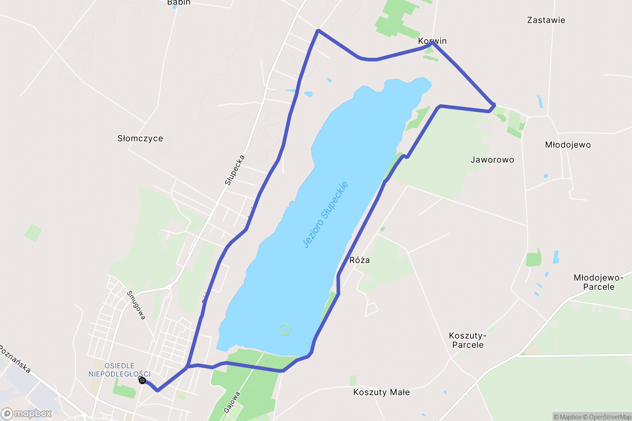 Słupca: mapa trasy - Poland