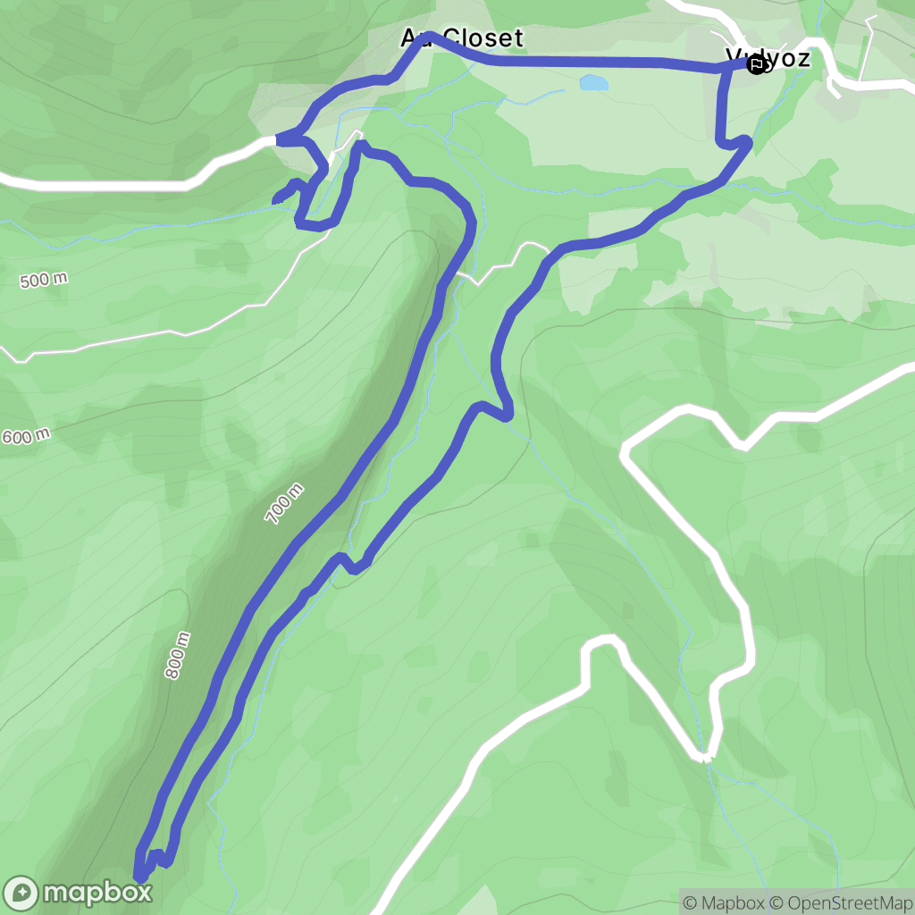 Vulvoz : carte du parcours de randonnée - France