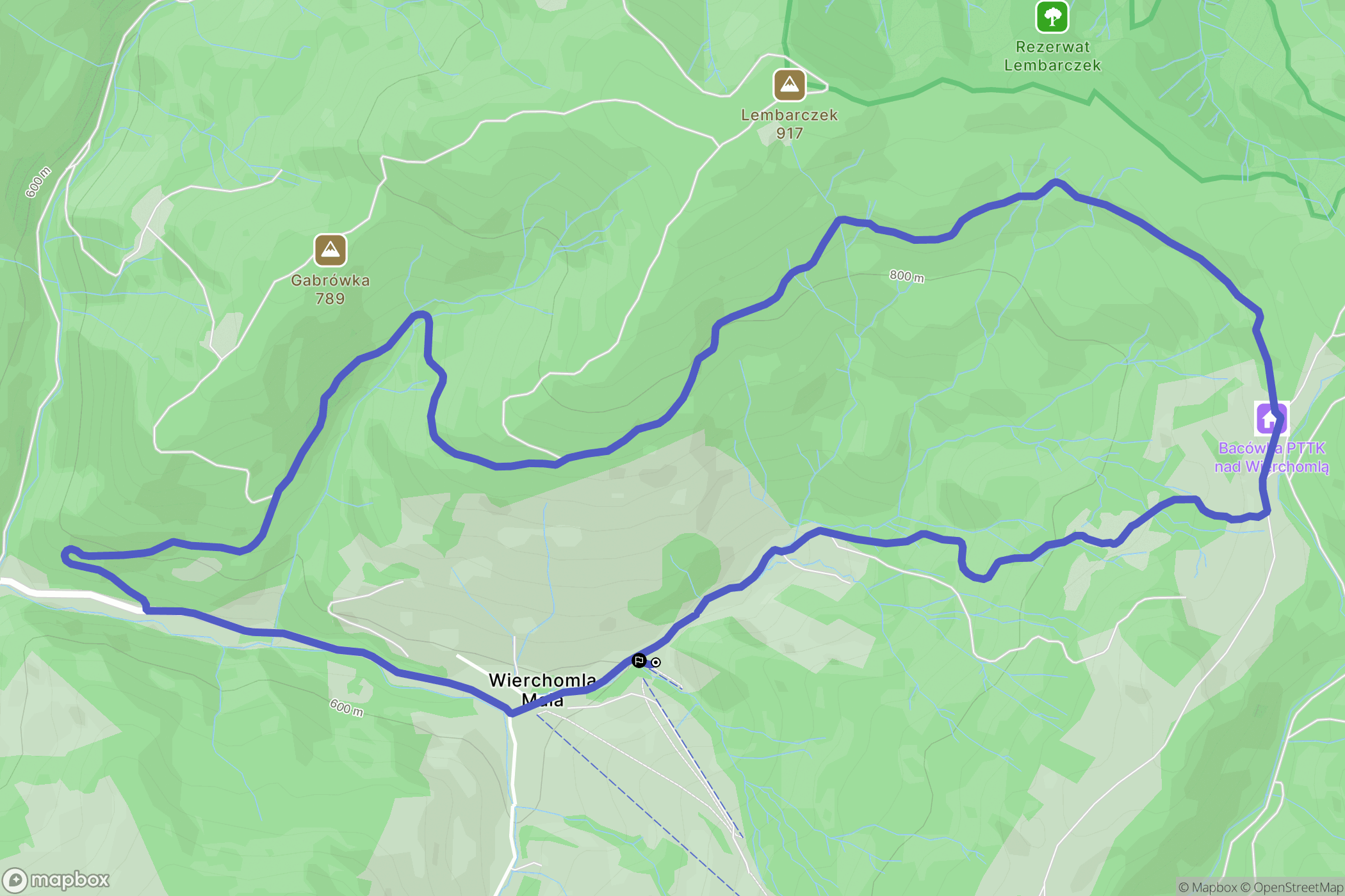 Wierchomla Mała: mapa trasy - Poland