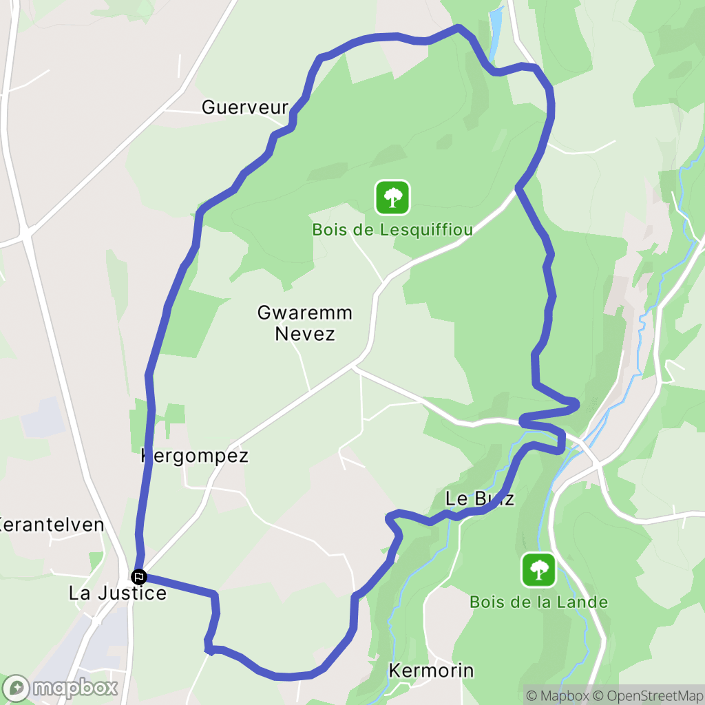 Pleyber-Christ : carte du parcours de randonnée - France
