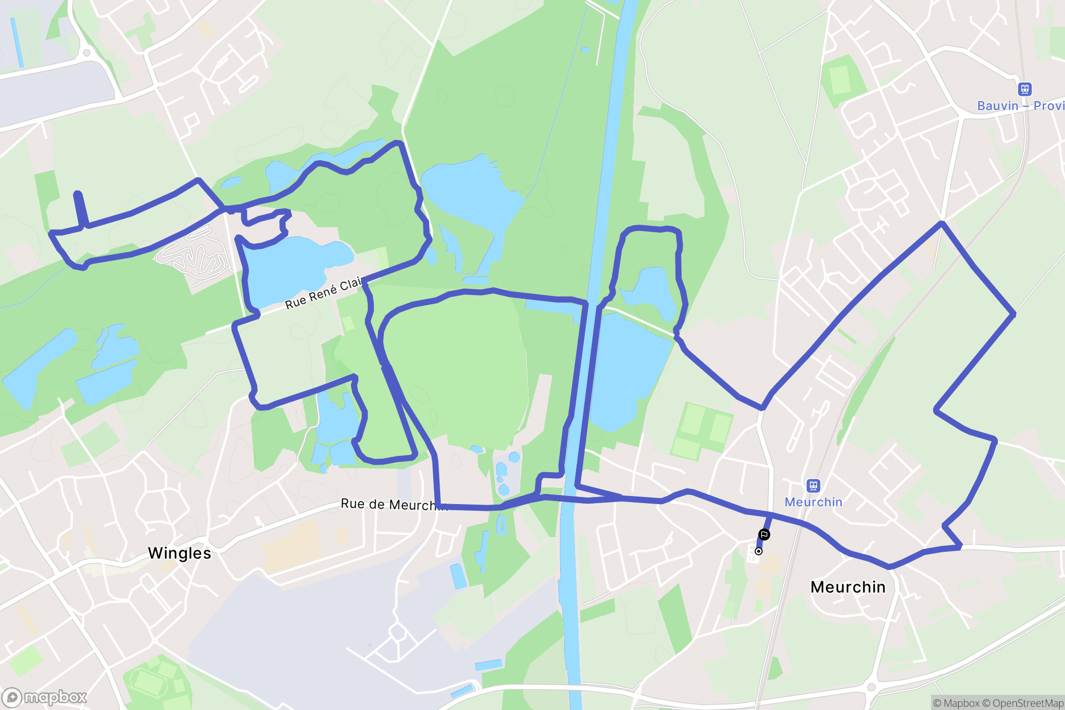 Meurchin : carte du parcours de randonnée - France