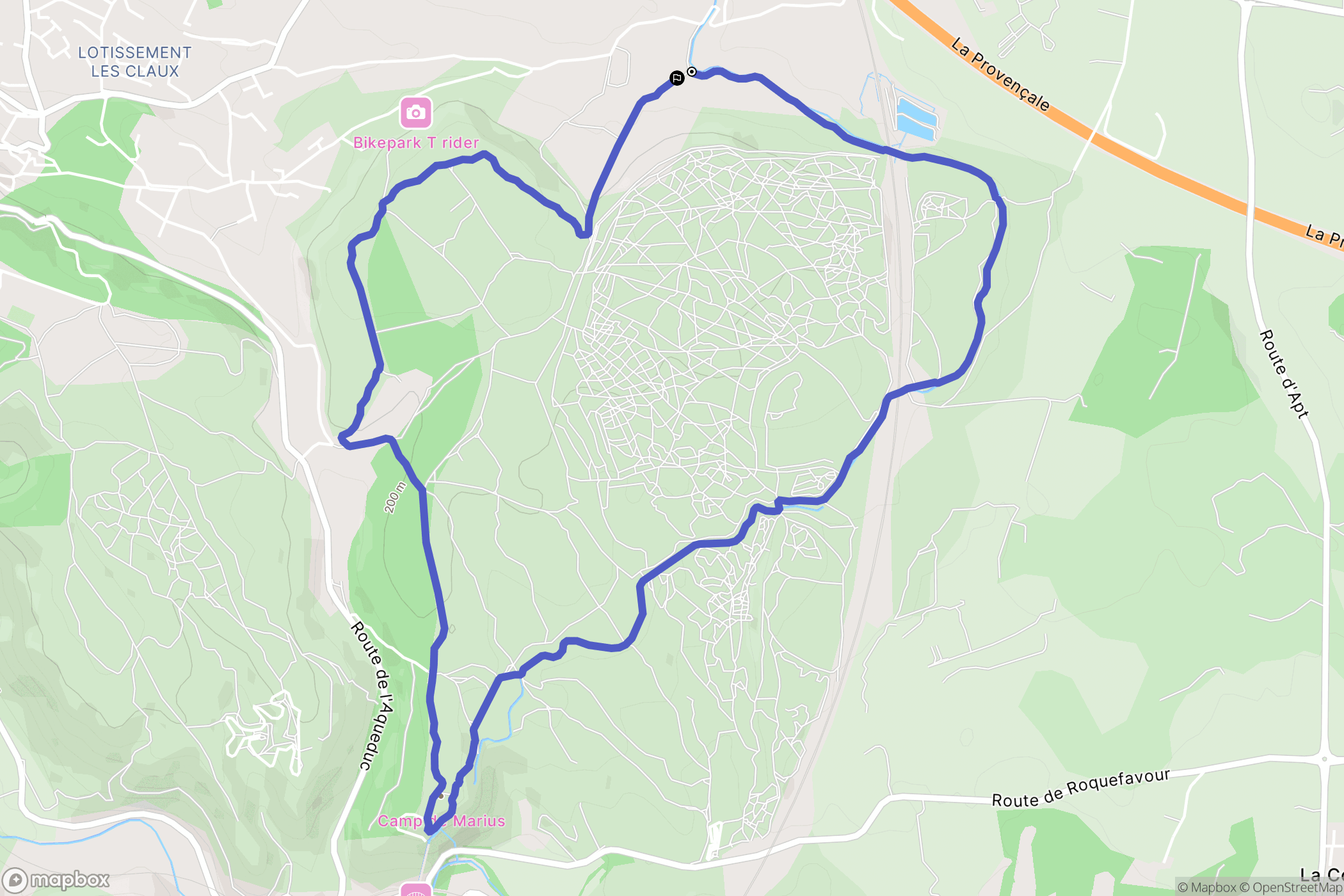 Ventabren : carte du parcours de randonnée - France