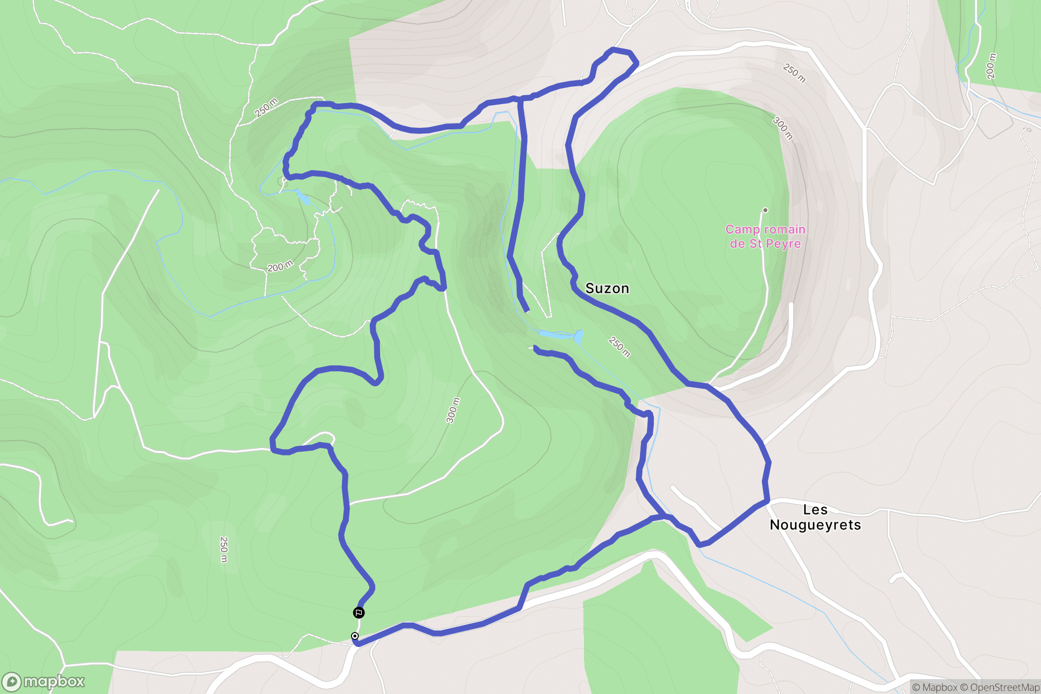 Bouquet : carte du parcours de randonnée - France