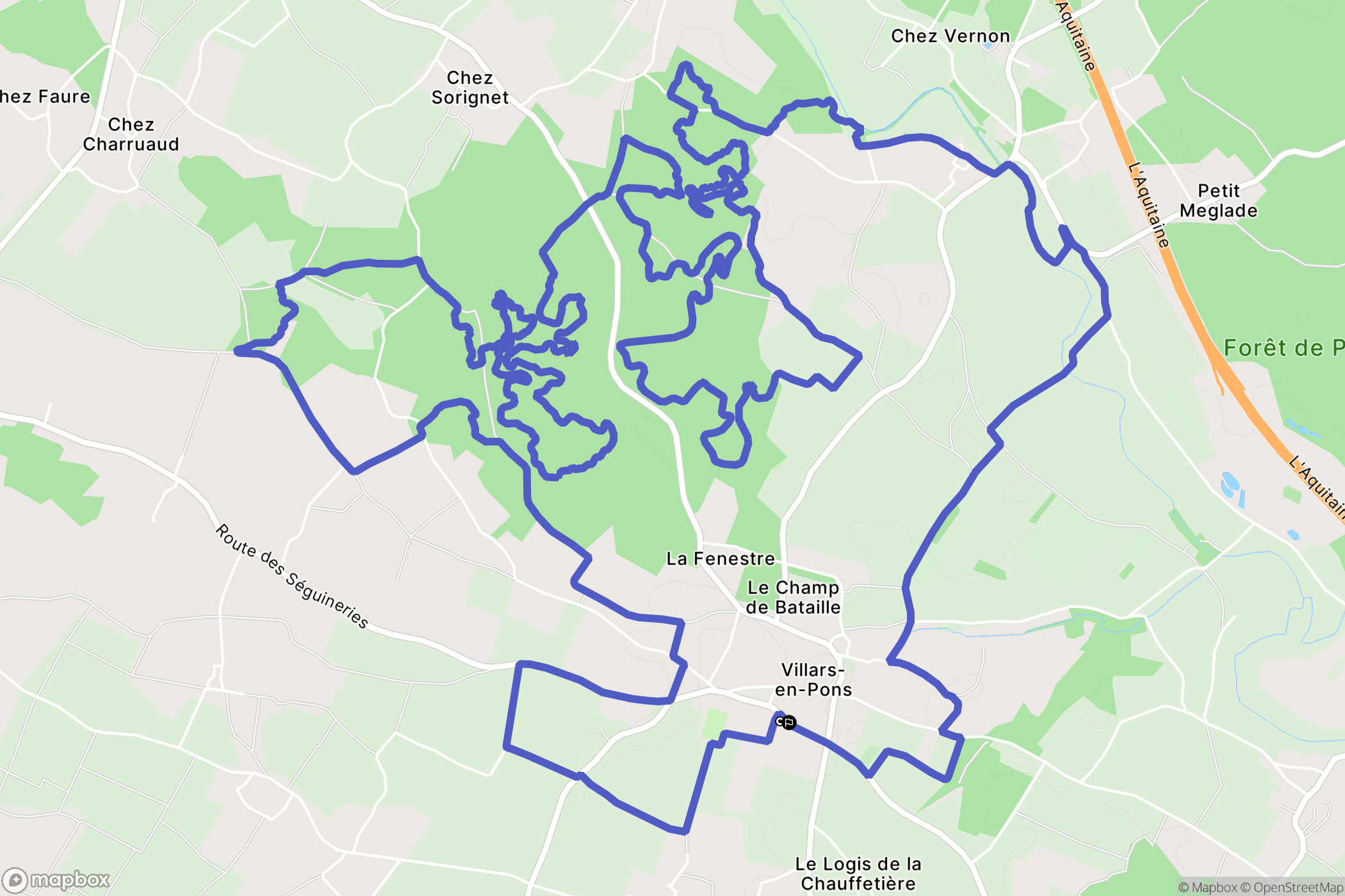 Villars-en-Pons : carte du parcours de randonnée - France