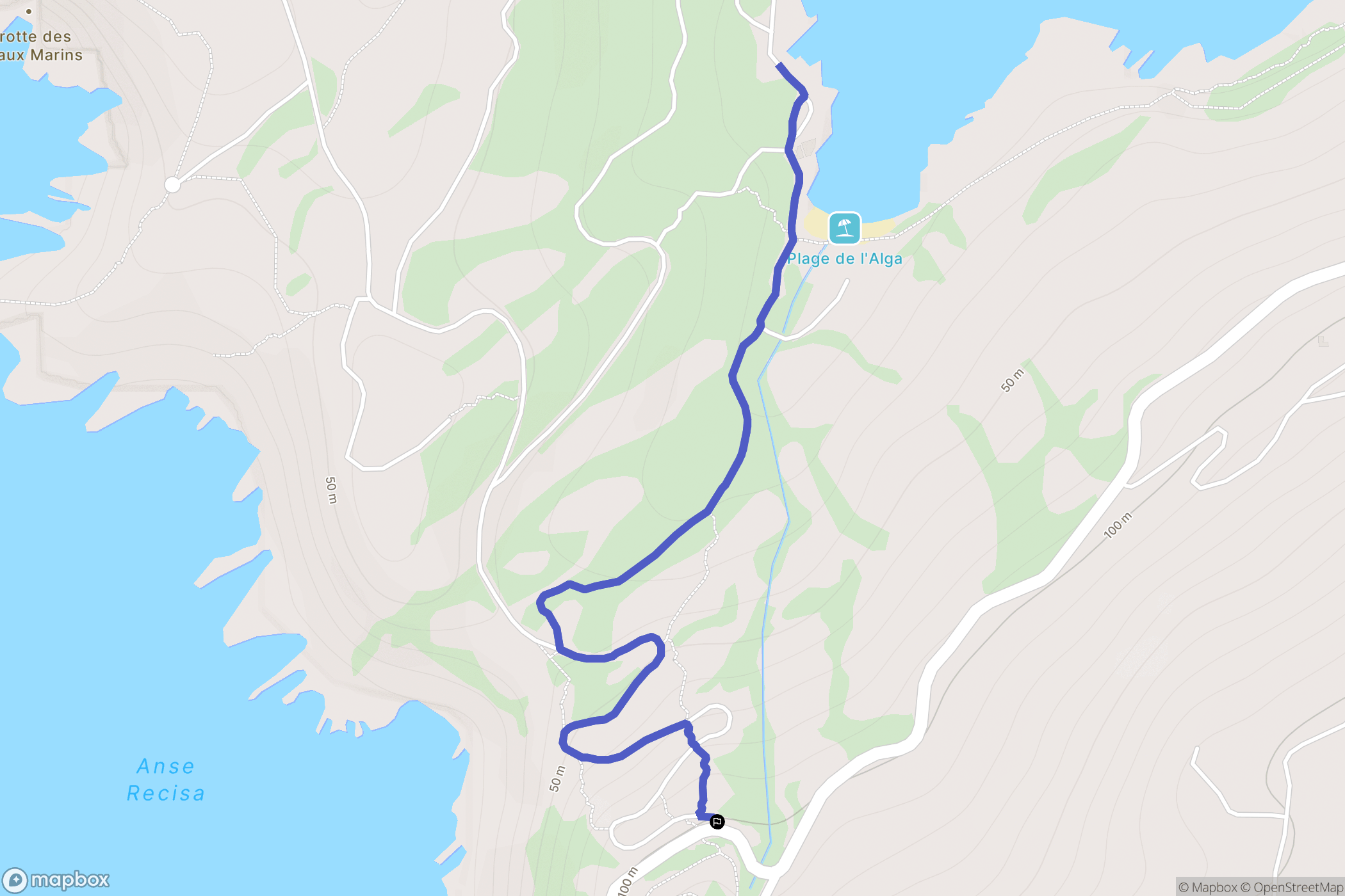 Calvi : carte du parcours de randonnée - France