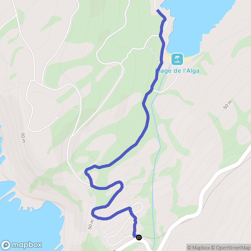 Calvi : carte du parcours de randonnée - France