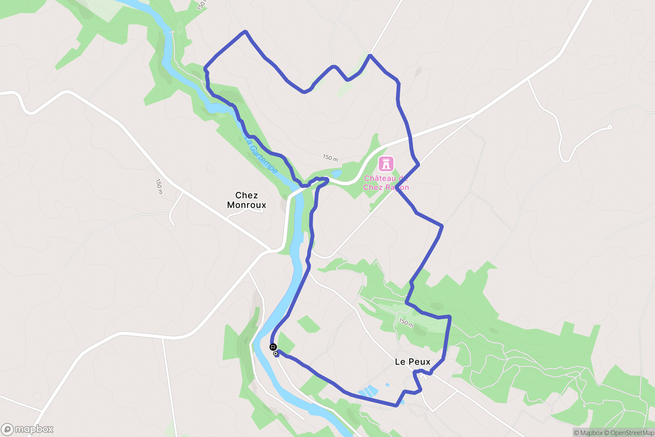 Lathus-Saint-Rémy : carte du parcours de randonnée - France